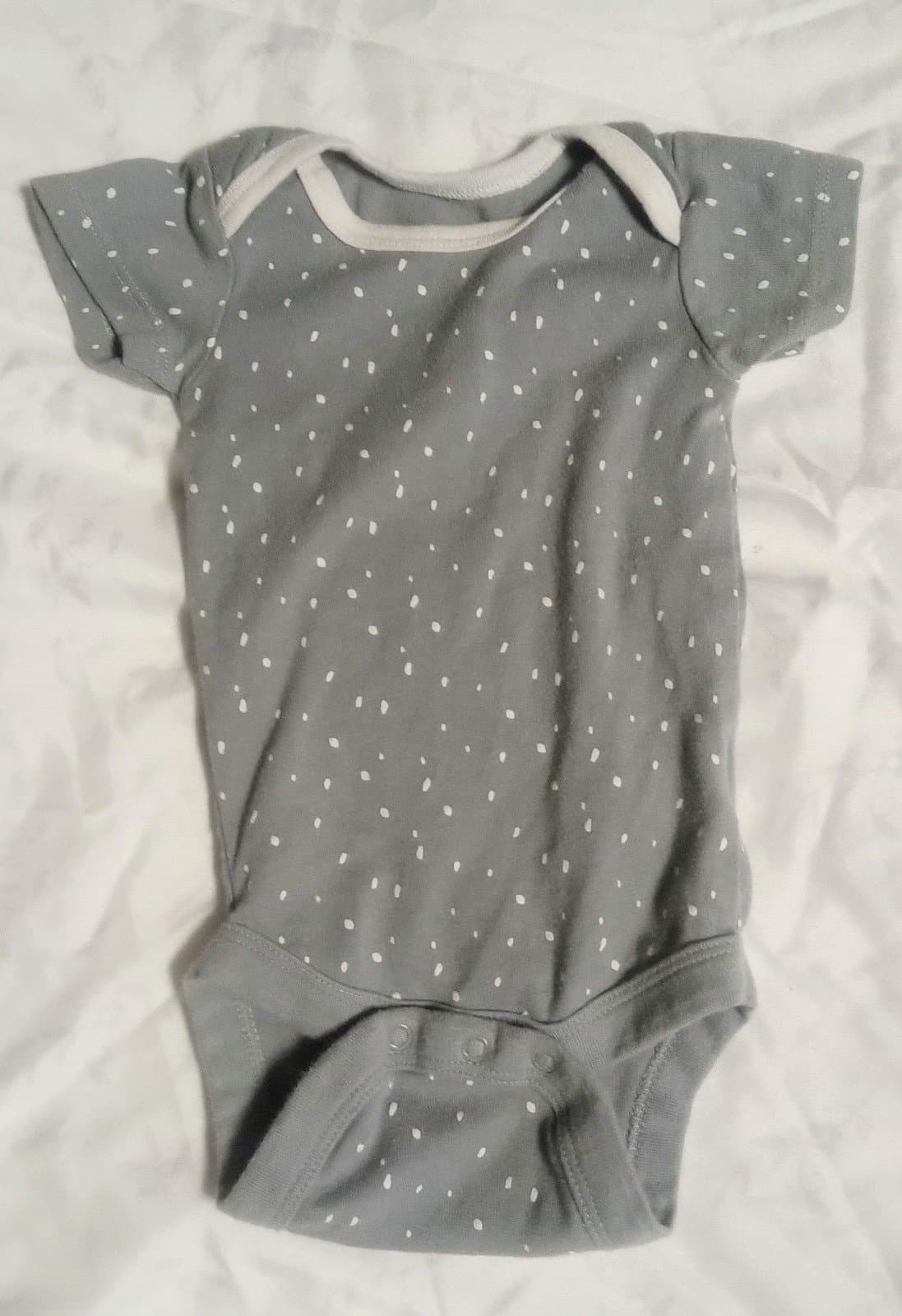 Wonder Nation Grey & White Onesie. 0-3 months - Image 1