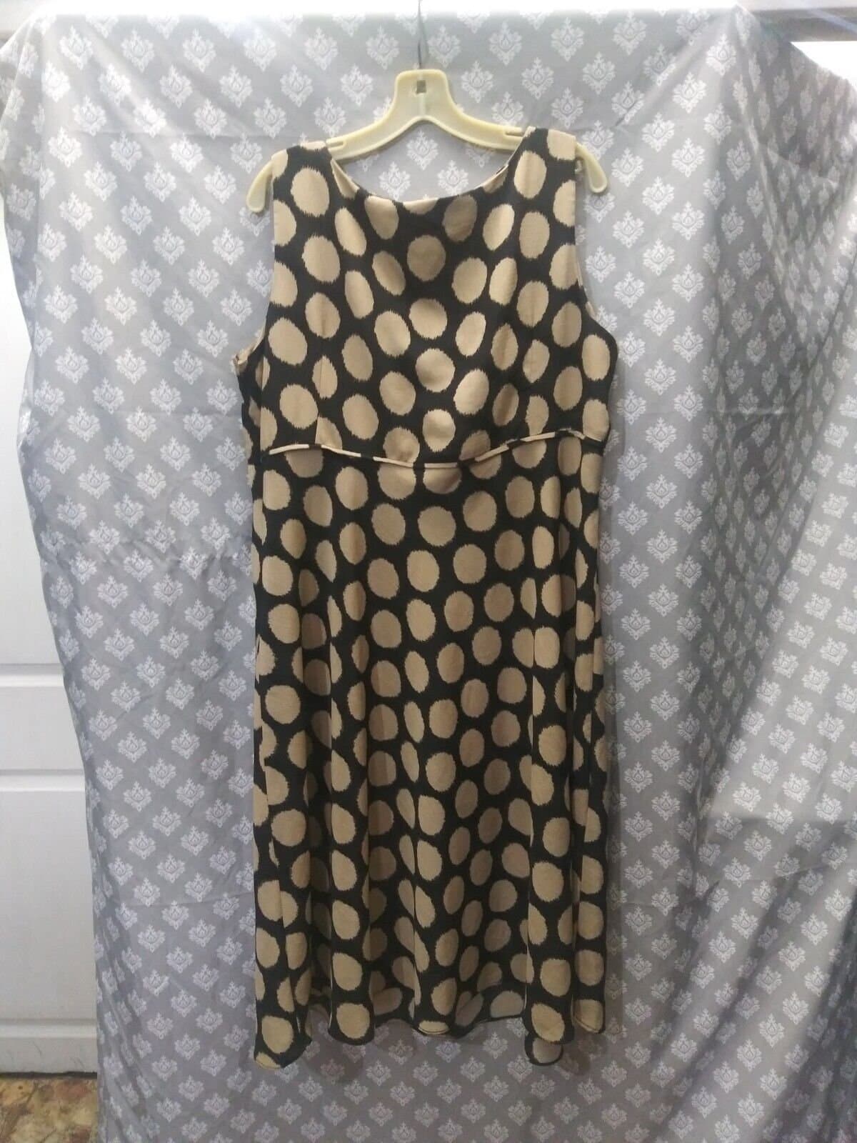 Dana Kay Womens A Line Polka Dot Dress, Satin Finish, Sleeveless, Size 18 - Thumbnail 4