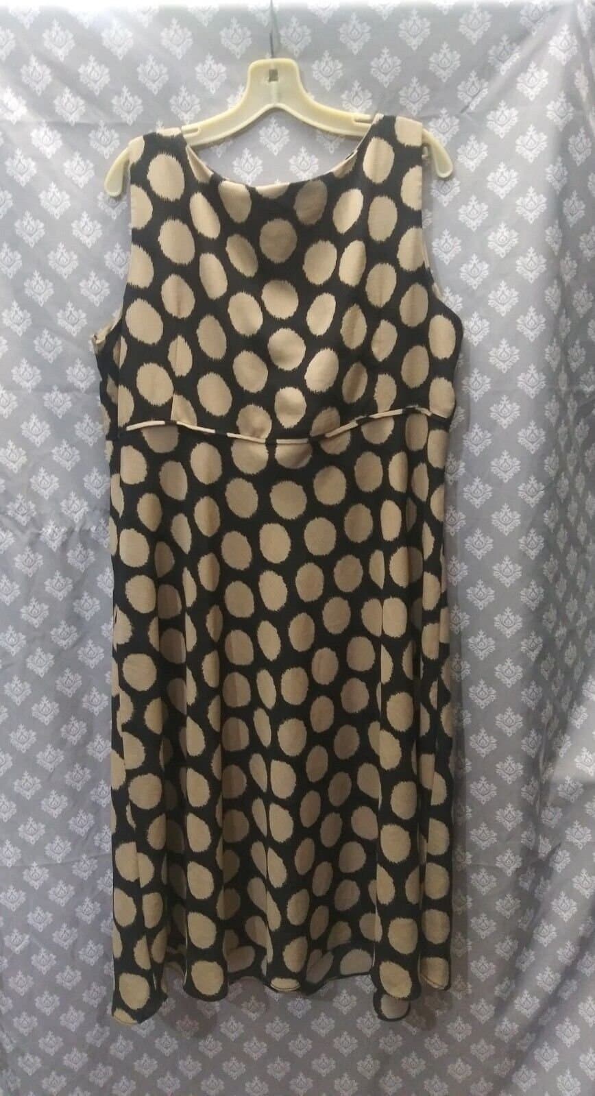 Dana Kay Womens A Line Polka Dot Dress, Satin Finish, Sleeveless, Size 18 - Thumbnail 3