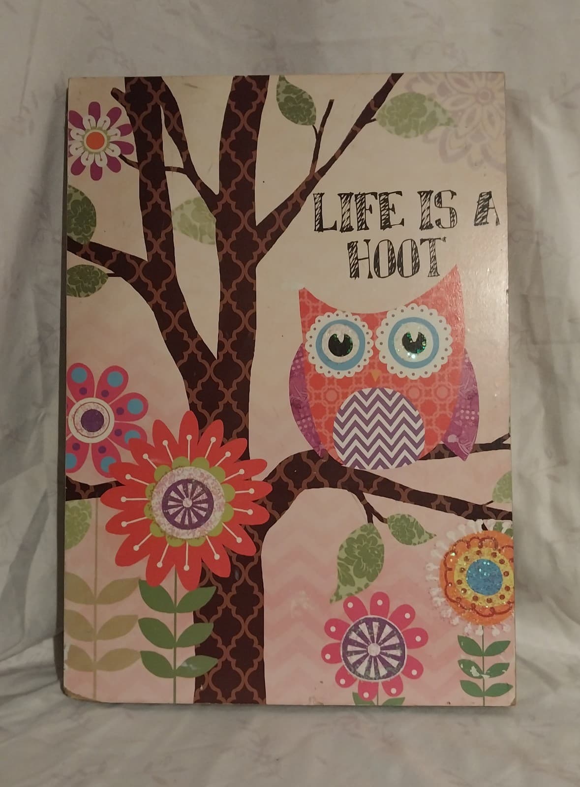 Owl "Life Is A Hoot" Wall Decor. Size 13.5" Length x 9.5" Width - Image 1