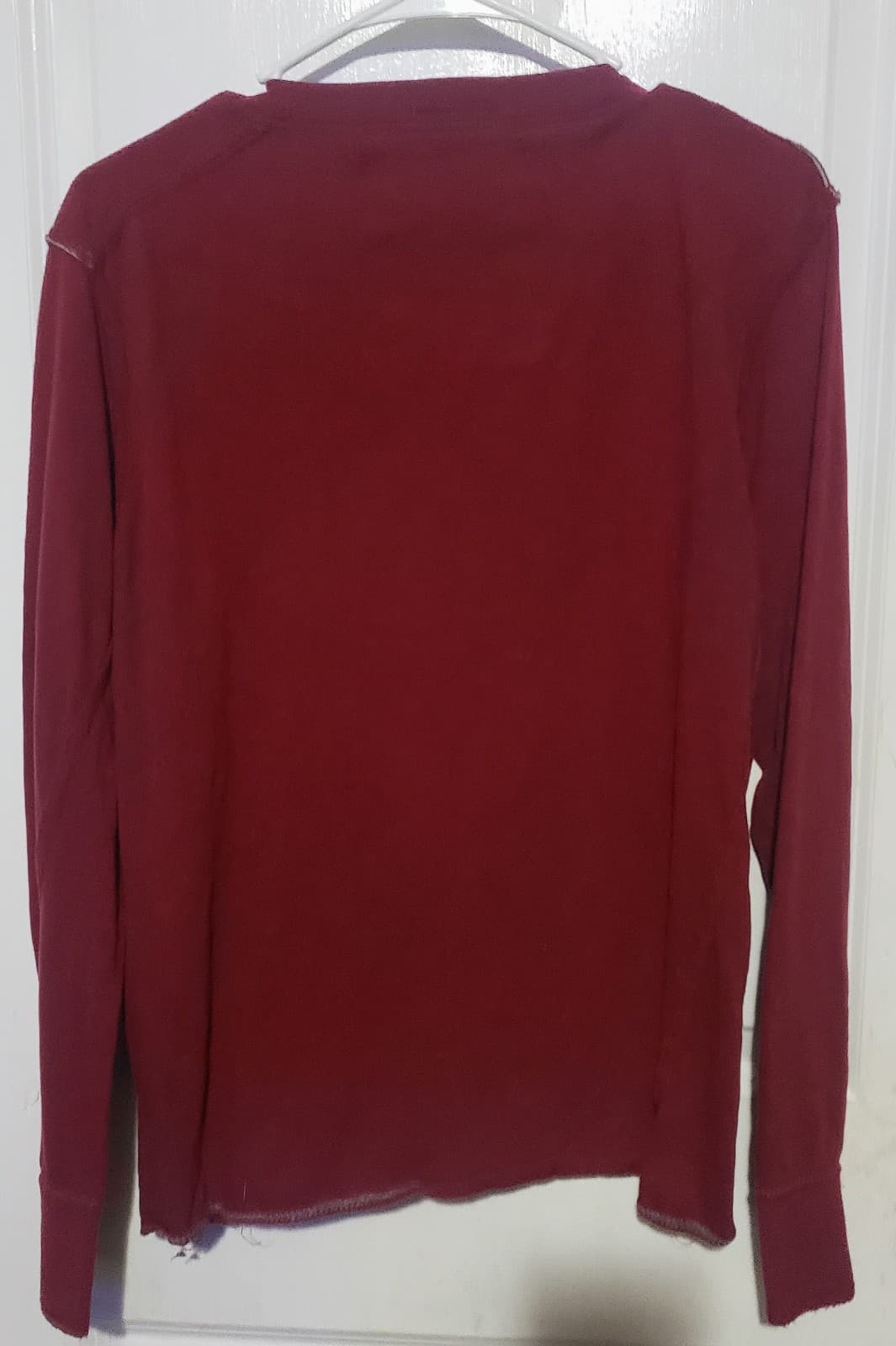 American Eagle Maroon Casual Long Sleeved Shirt - Vintage Fit - Thumbnail 3