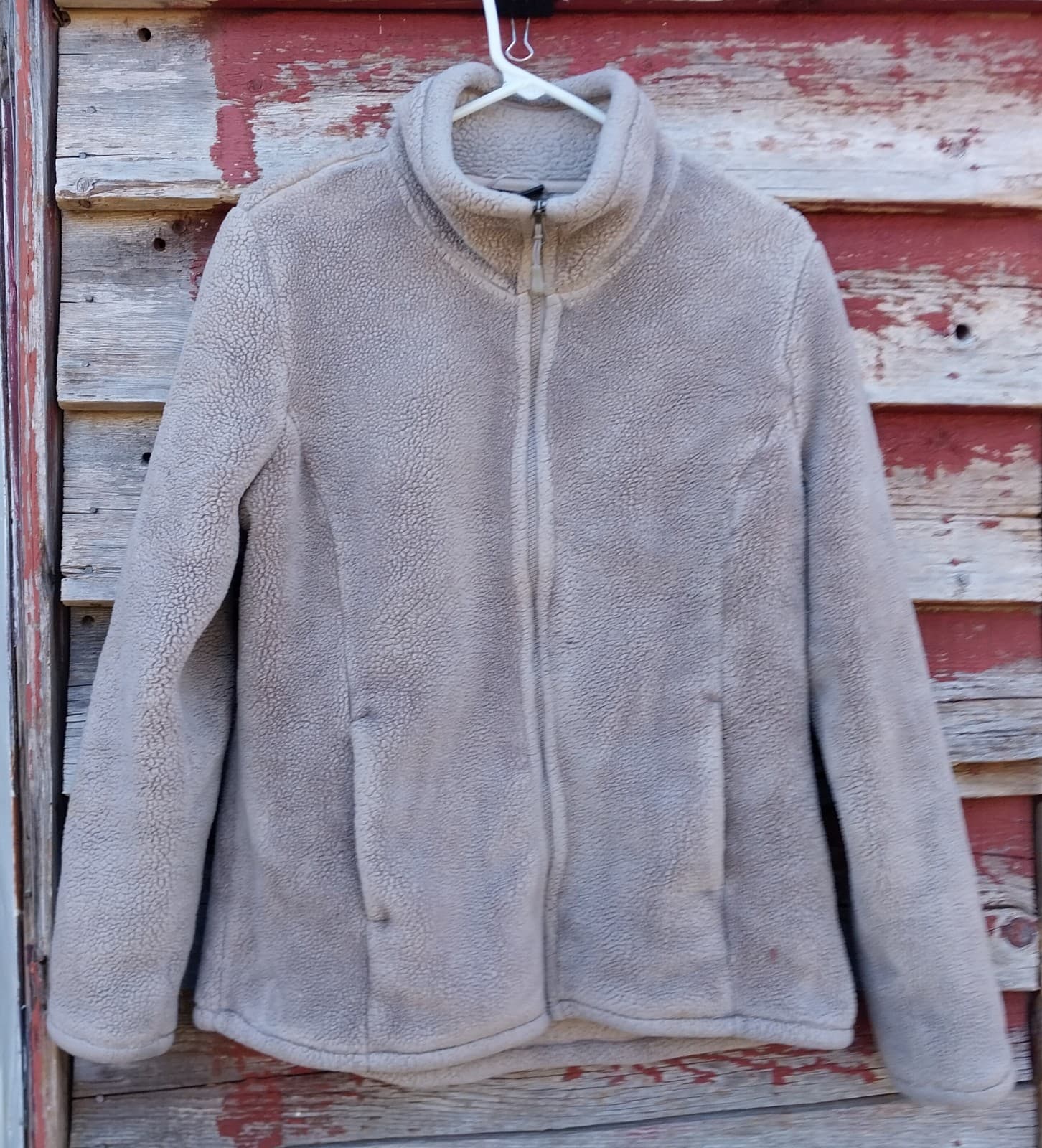 32 Degrees Heat Women's Plush Full Zip Jacket Faux Fur Teddy Tan Brown - Image 1