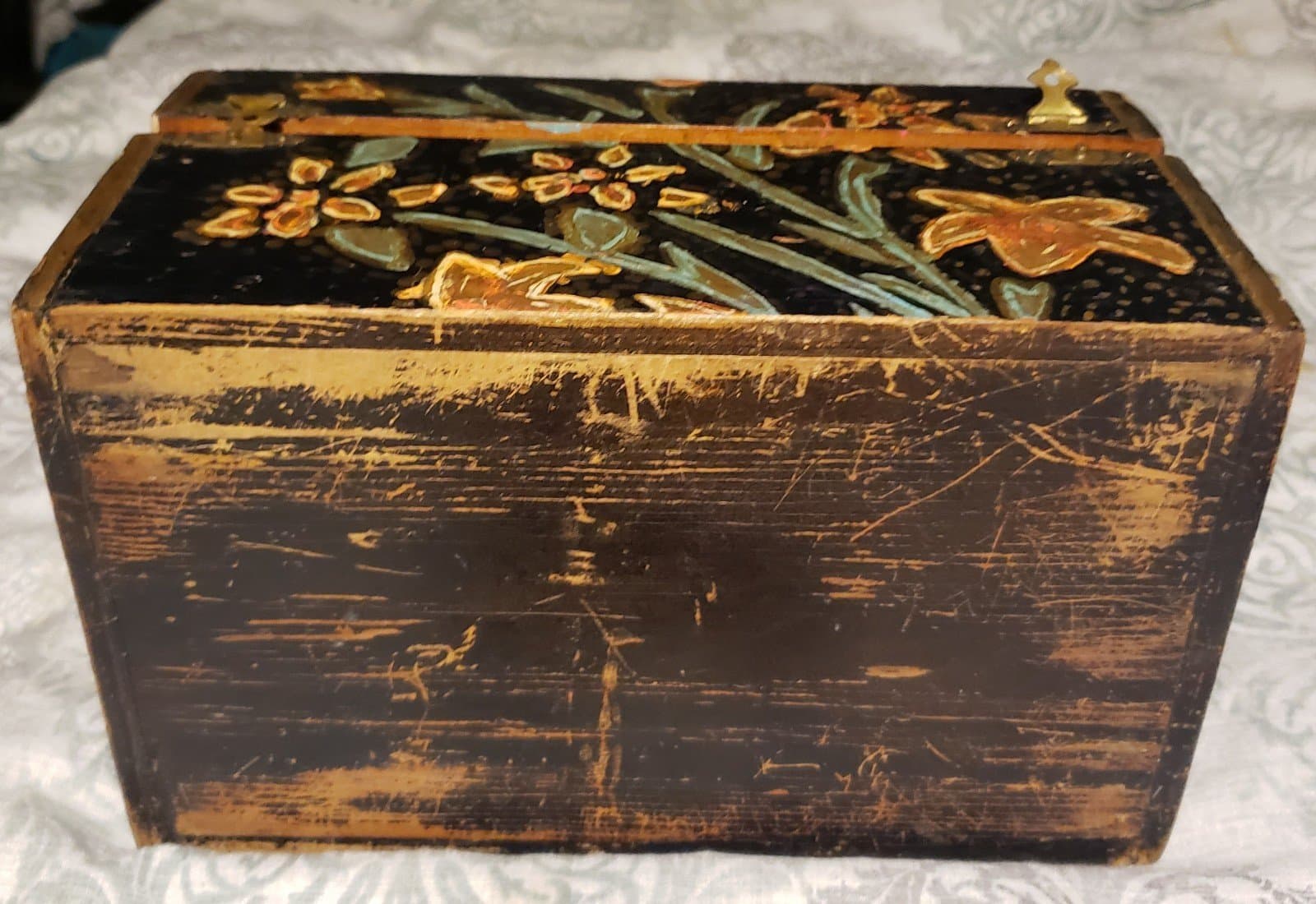 Antique Painted Wooden Box - Thumbnail 6