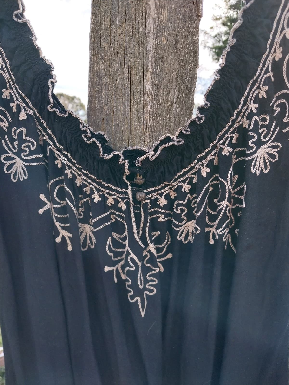 Lucky Brand Tunic Dress Womens S Black Embroidered. Size Small - Thumbnail 4