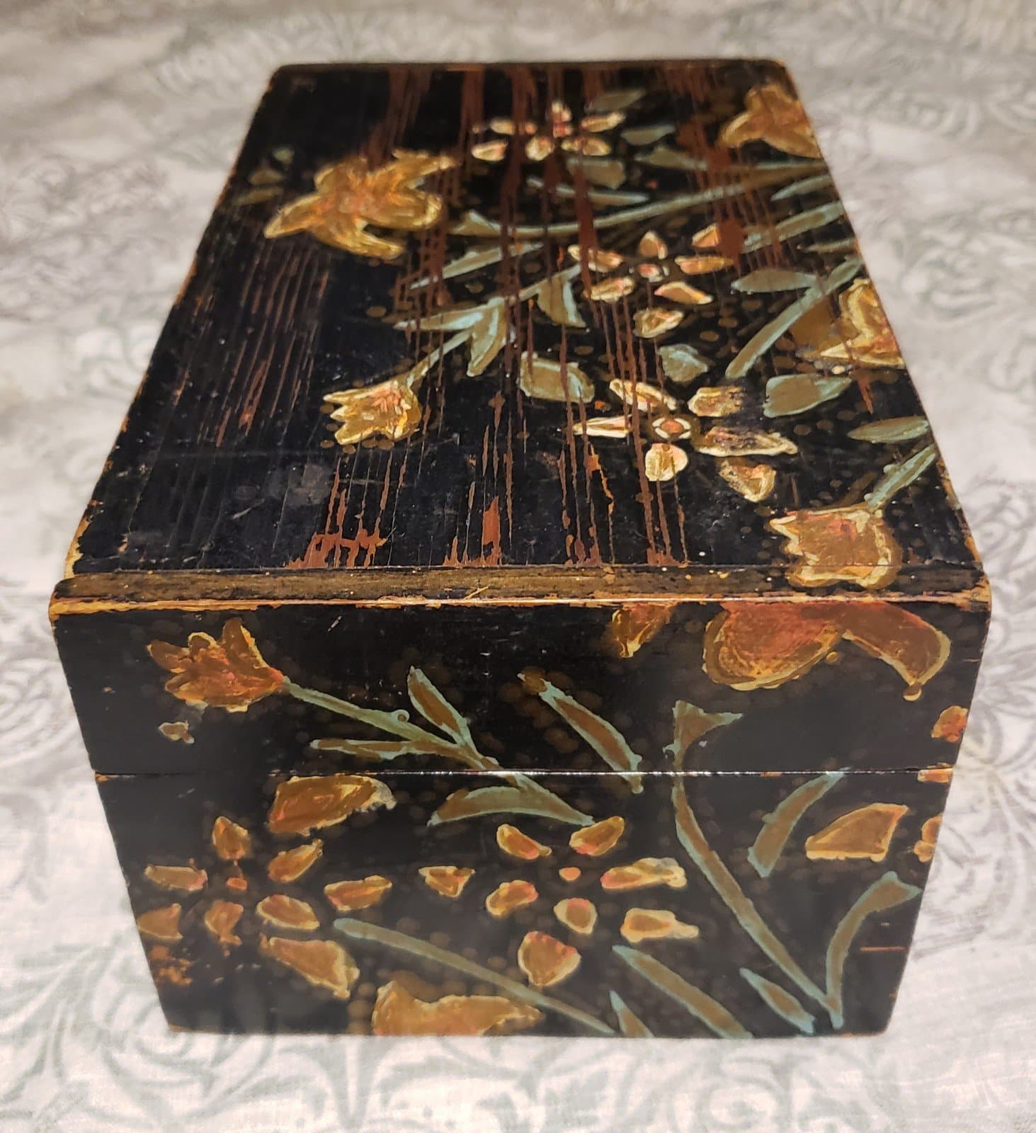 Antique Painted Wooden Box - Thumbnail 4