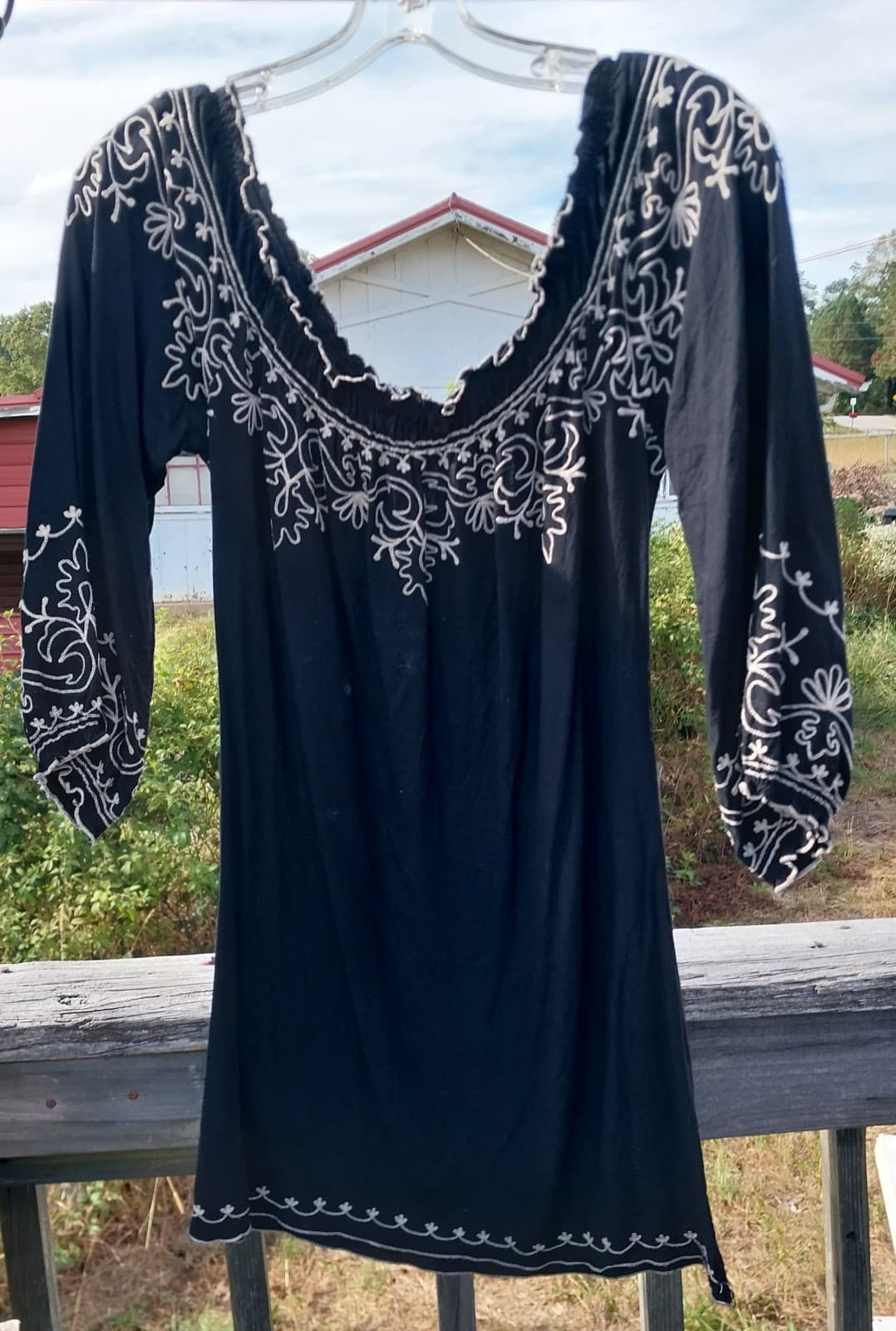Lucky Brand Tunic Dress Womens S Black Embroidered. Size Small - Thumbnail 2