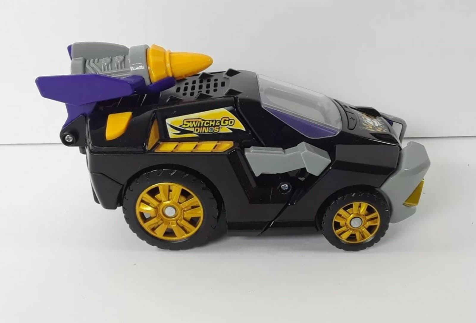 Vtech Switch & Go Dinos MC Roar the Gigantosaurus Black & Purple Dinosaur Toy. - Thumbnail 4