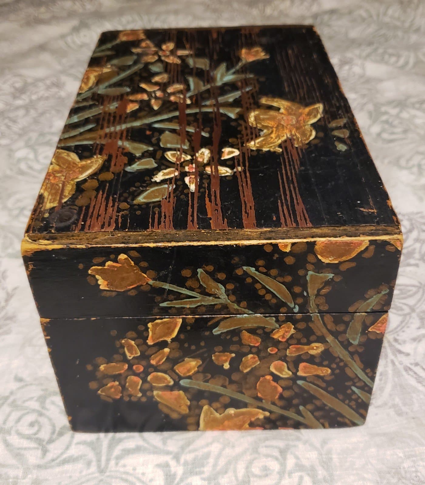 Antique Painted Wooden Box - Thumbnail 2