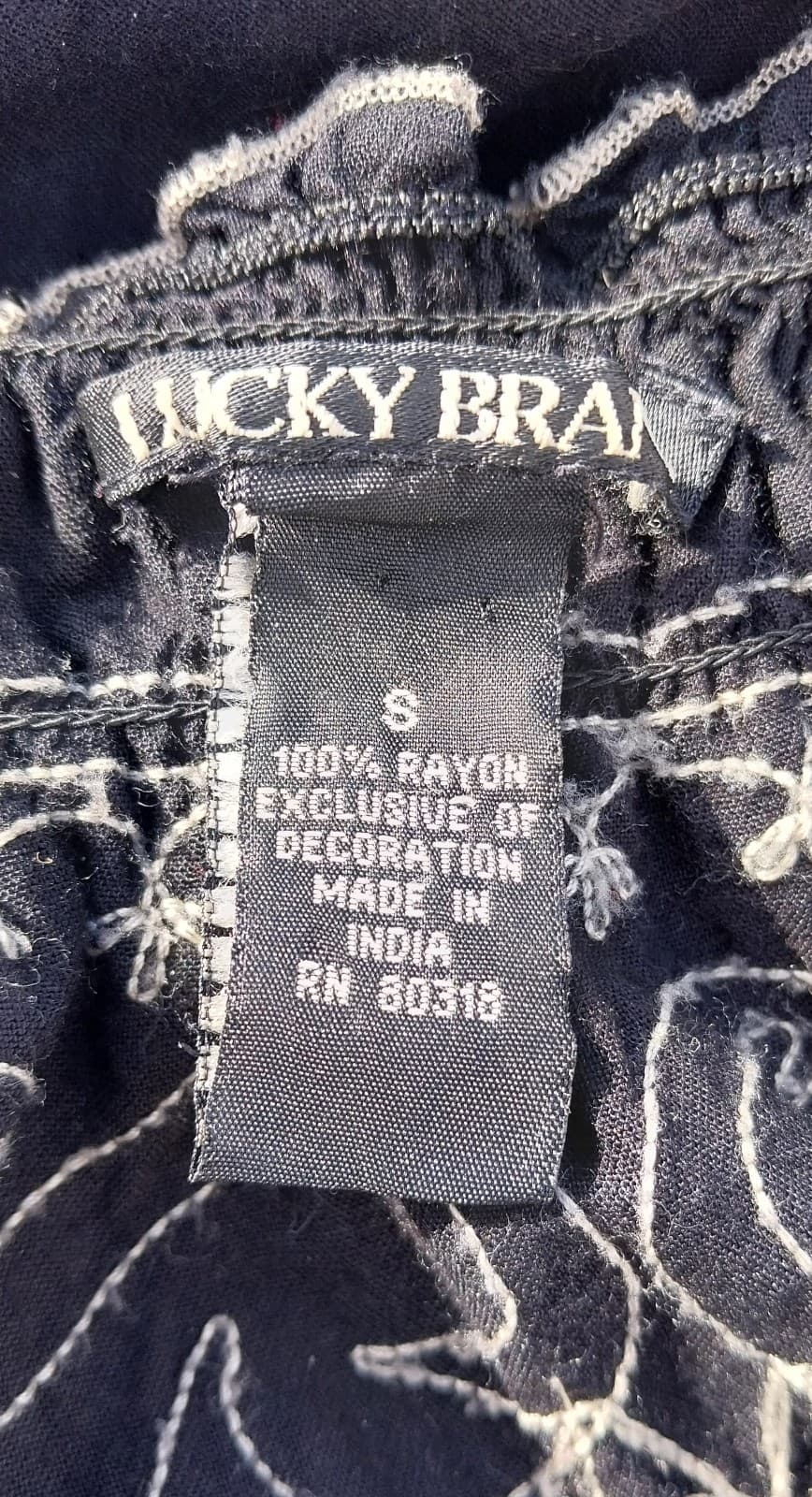 Lucky Brand Tunic Dress Womens S Black Embroidered. Size Small - Thumbnail 5