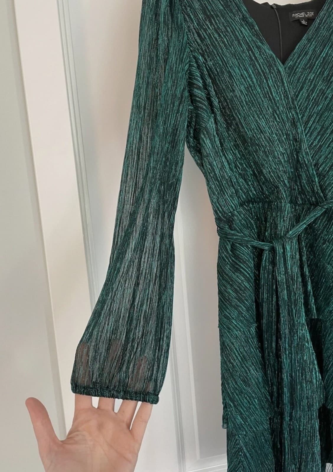 Rachel Zoe Metallic Green Dress Fairy. Size Small - Thumbnail 3