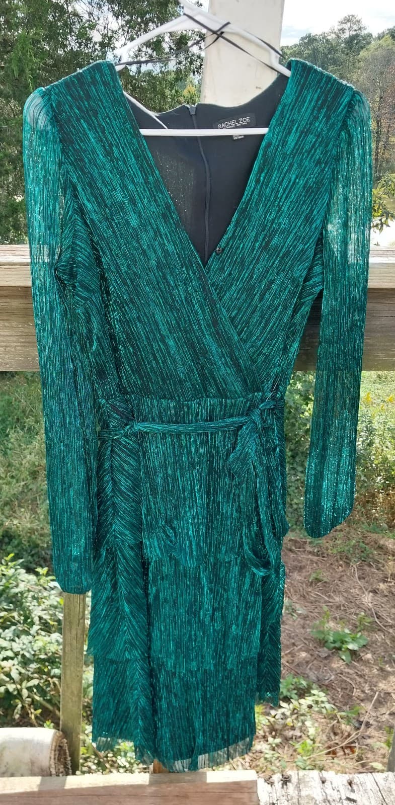 Rachel Zoe Metallic Green Dress Fairy. Size Small - Thumbnail 6