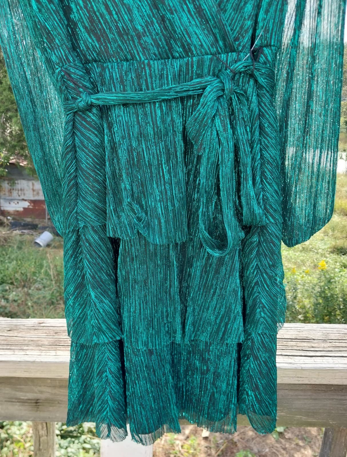 Rachel Zoe Metallic Green Dress Fairy. Size Small - Thumbnail 5