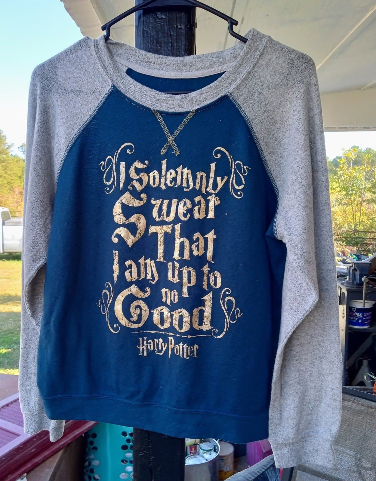 New Harry Potter I SOLEMNLY ... T-SHIRT GIRLS GRAY & Blue Color - Image 1
