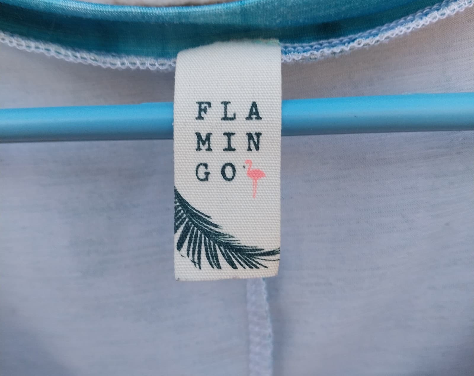 Flamingo Tie Dye Women's V Neck Shirt 3/4 Sleeve - Thumbnail 2