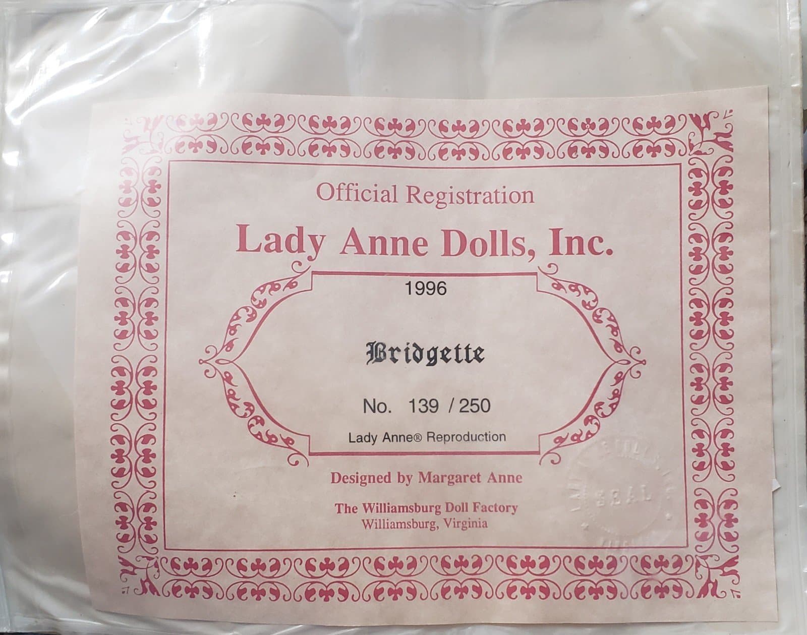 Lady Anne "Bridgette" Porcelain Doll - Thumbnail 3