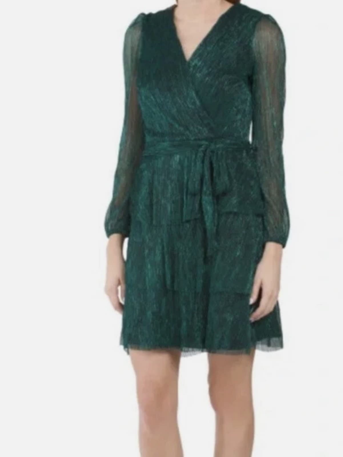 Rachel Zoe Metallic Green Dress Fairy. Size Small - Image 1
