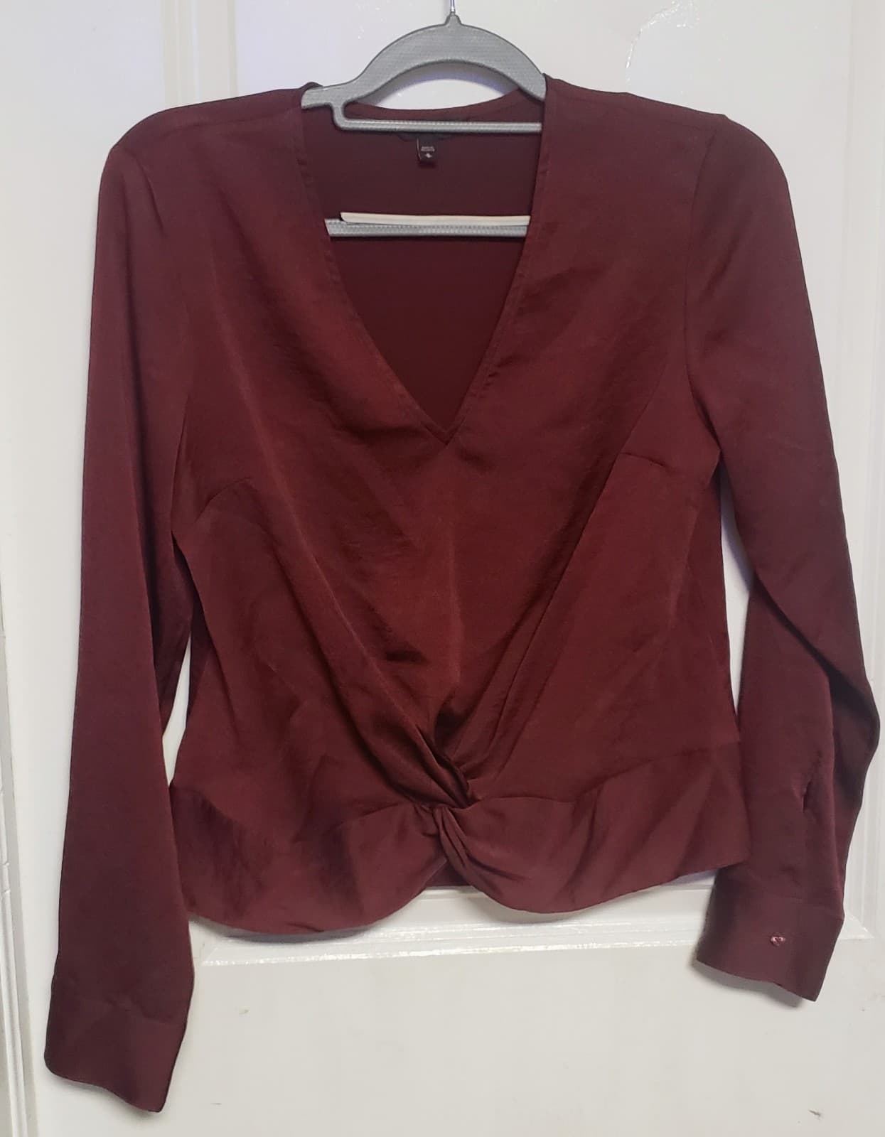 Express Women's Burgundy Blouse - Image 1