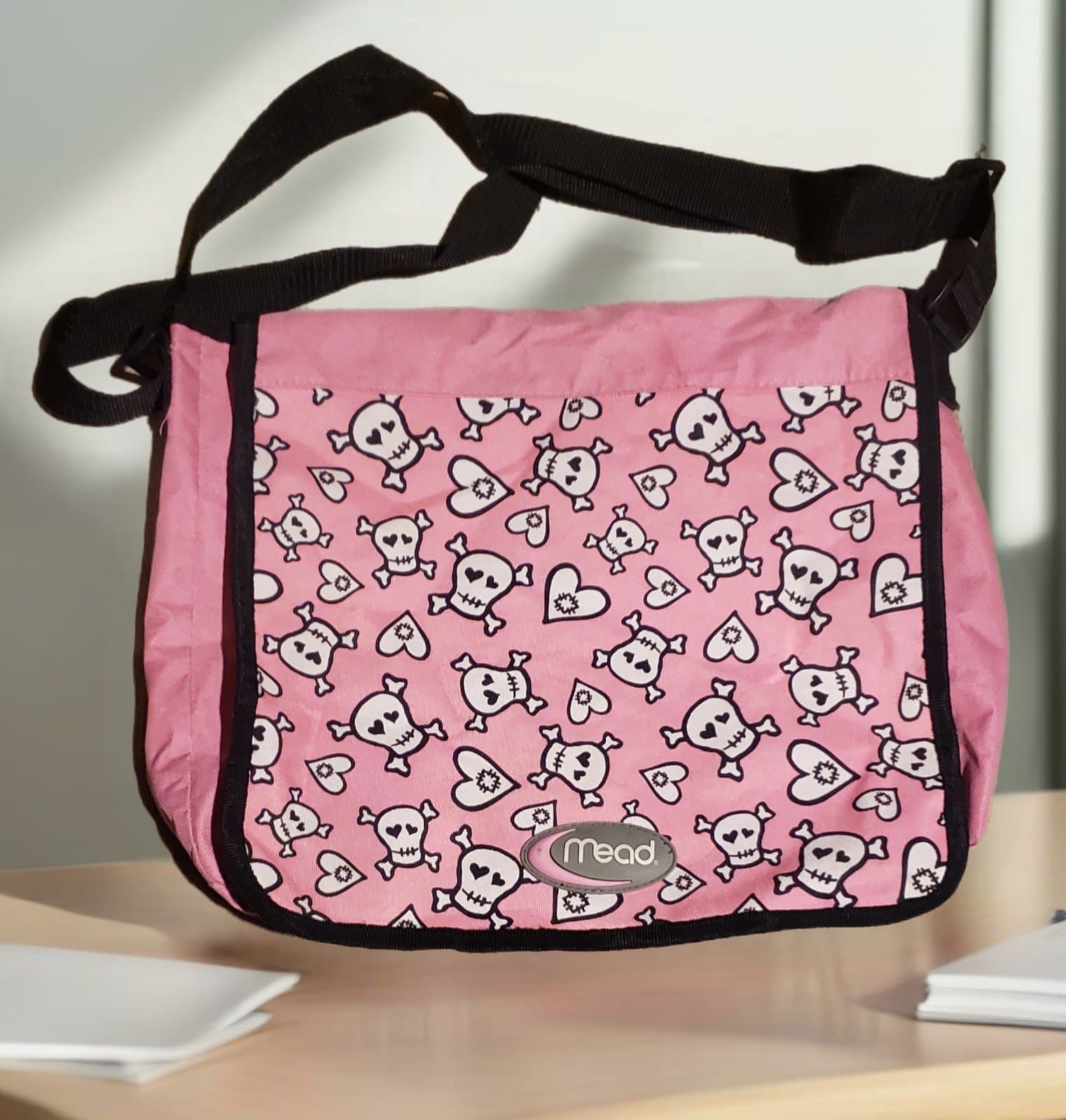 Pink Skulls Laptop Carry Bag - Image 1