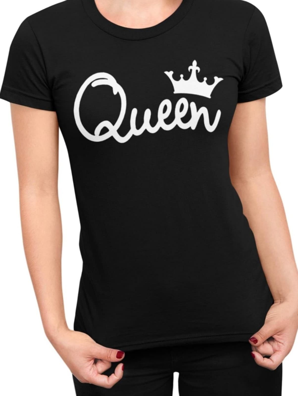 Shein. Black Queen T-Shirt. Size Medium - Image 1