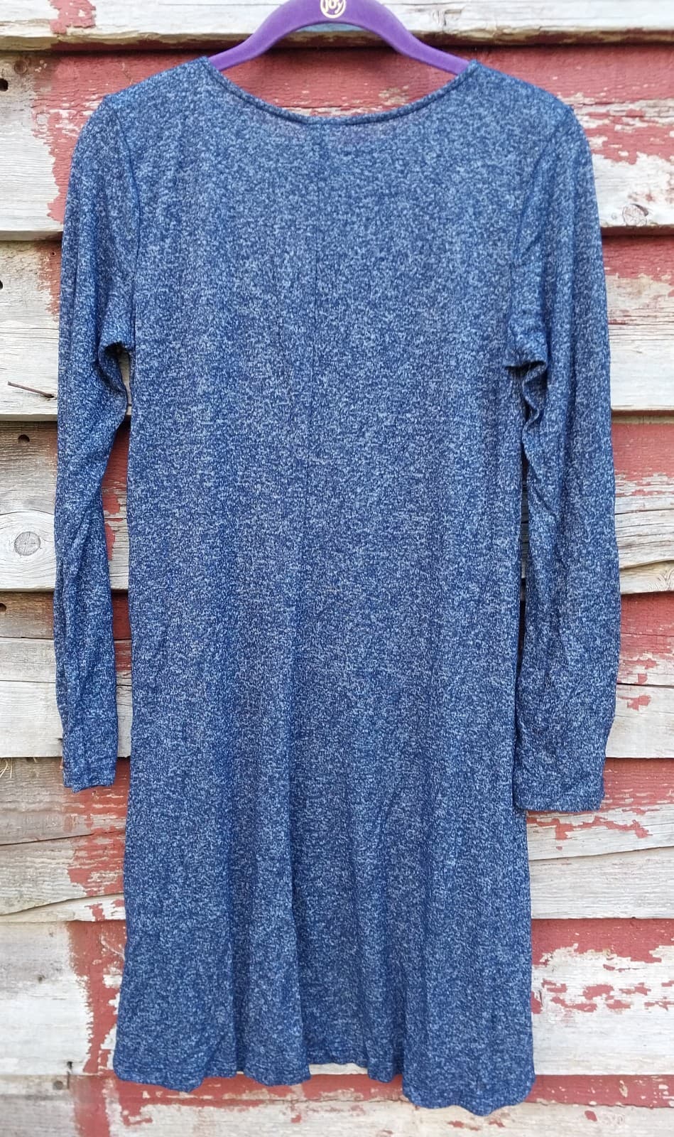 Old Navy Blue Plush Long Sleeve, Knee Length Swing Dress Size XS - Thumbnail 2