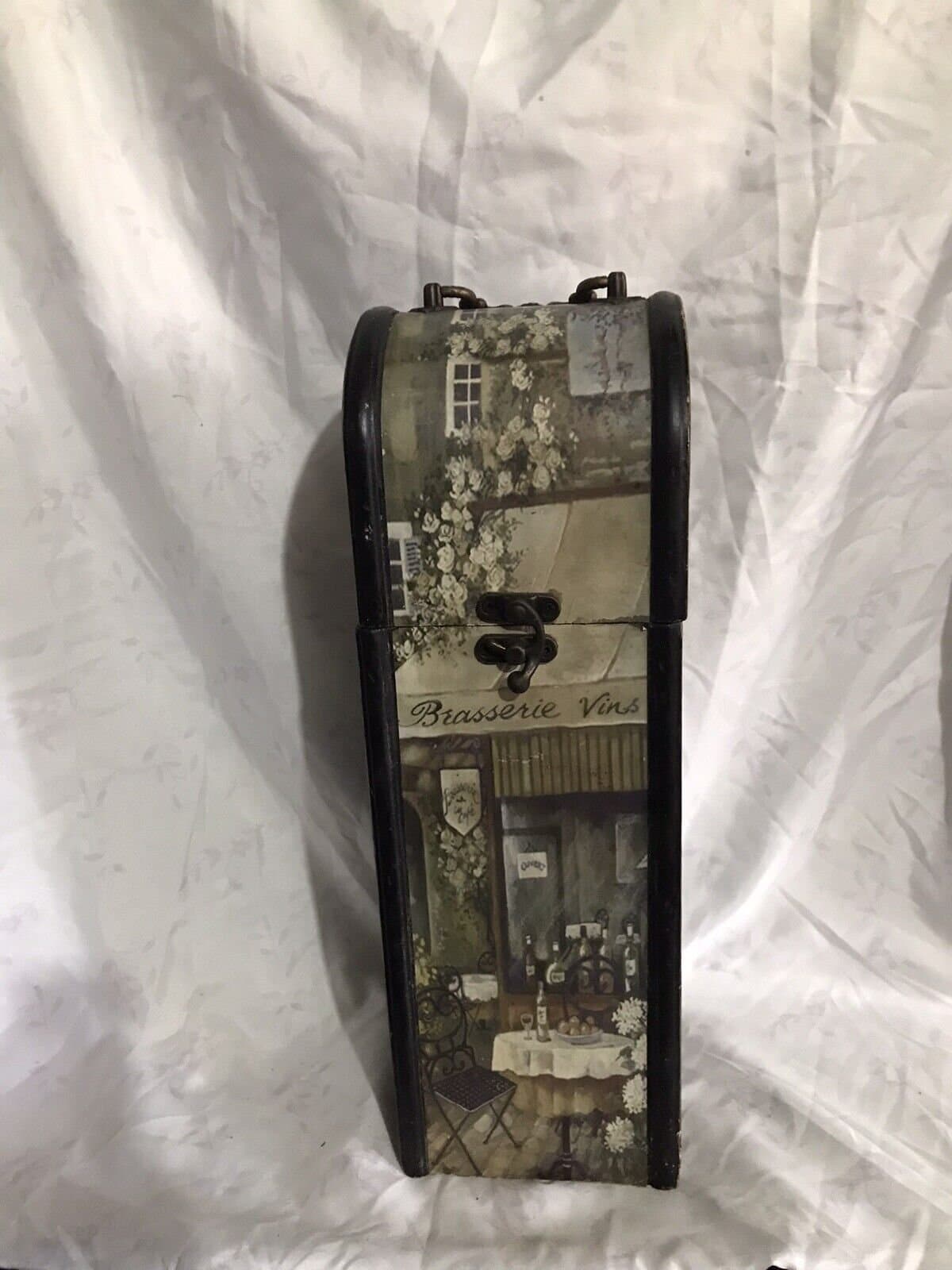 Vintage Wine Box Wooden Portable Single-Bottle Decorative Carrying Storage Case - Image 1