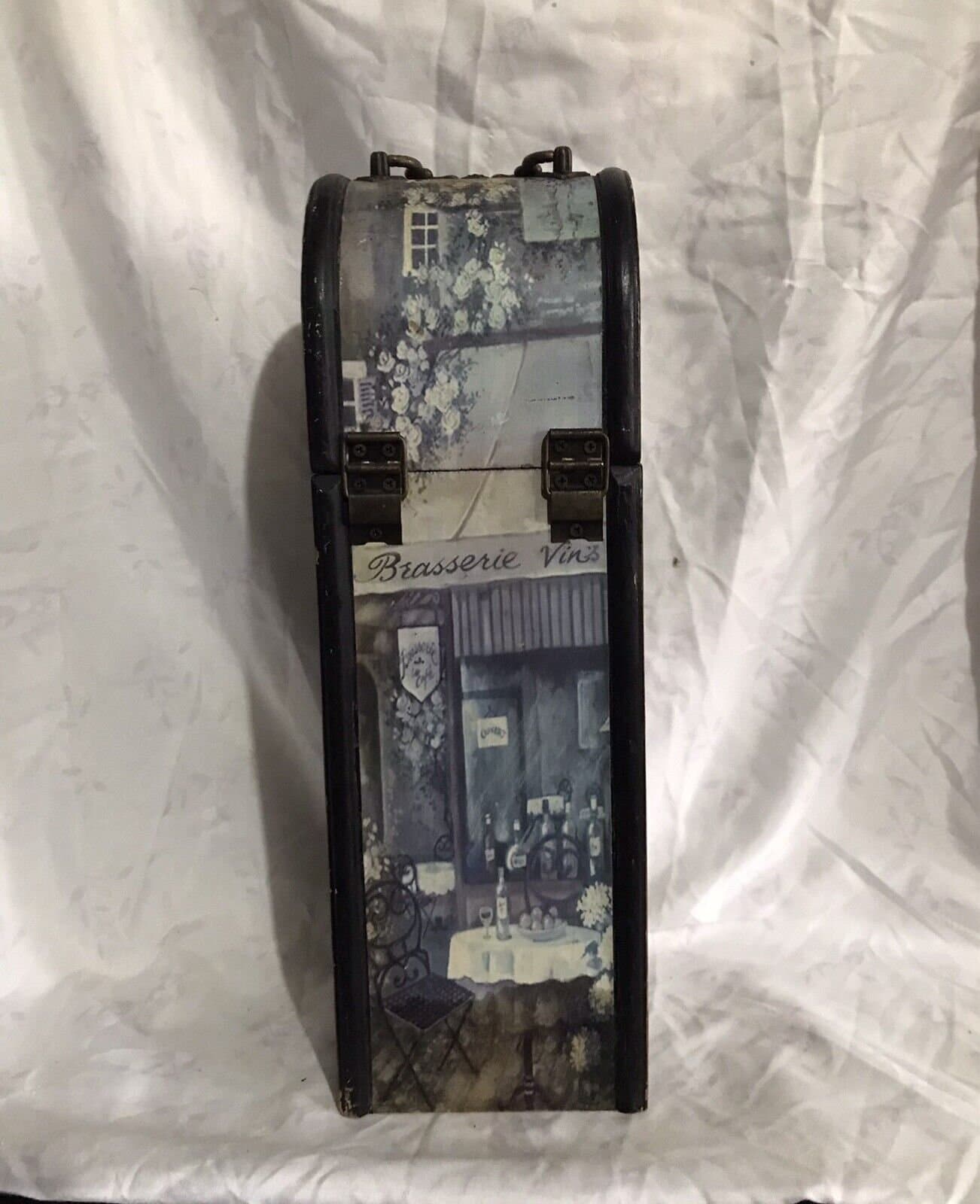 Vintage Wine Box Wooden Portable Single-Bottle Decorative Carrying Storage Case - Thumbnail 3