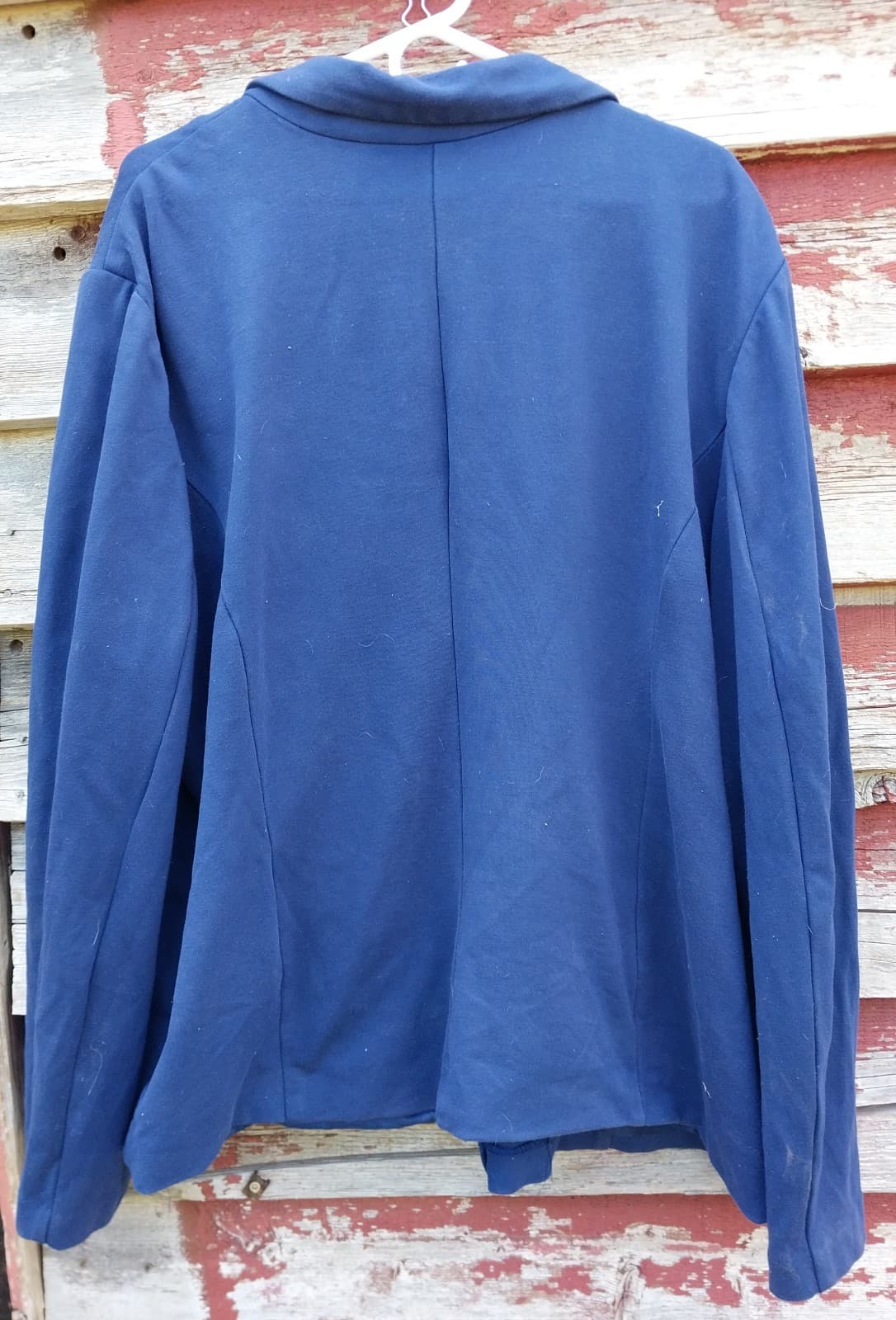 Ashley Stewart Women Blue Solid Rayon Long Sleeve Blazer Size 28 - Thumbnail 4