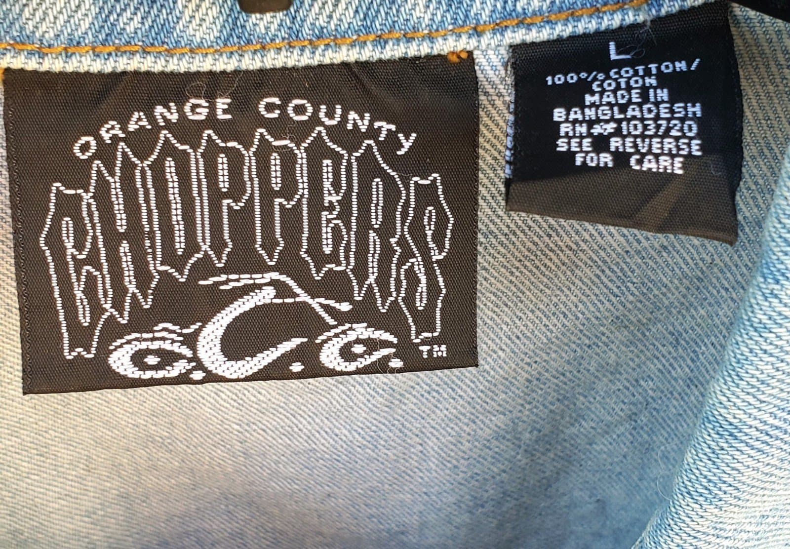 Orange County Choppers. Blue Jean Vest. Large - Thumbnail 4