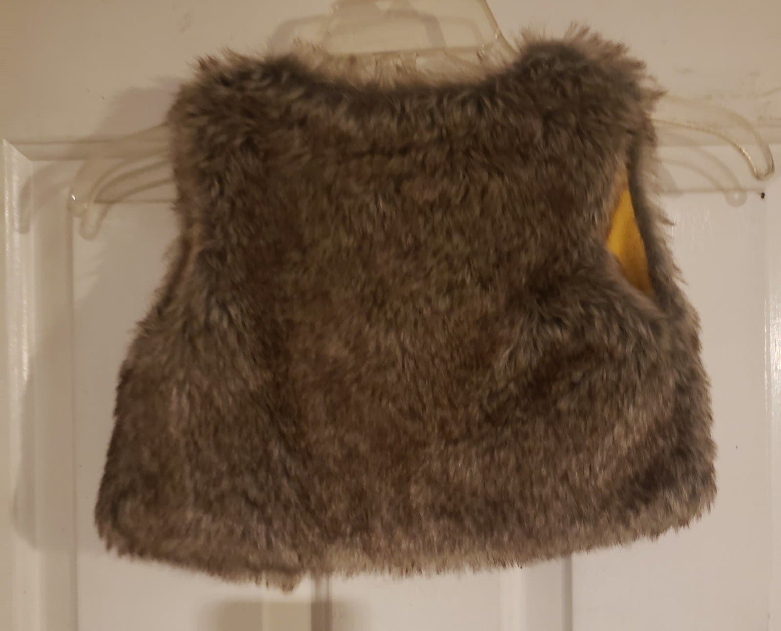 Toddler Kids Faux Fur Coat Vest - Thumbnail 2