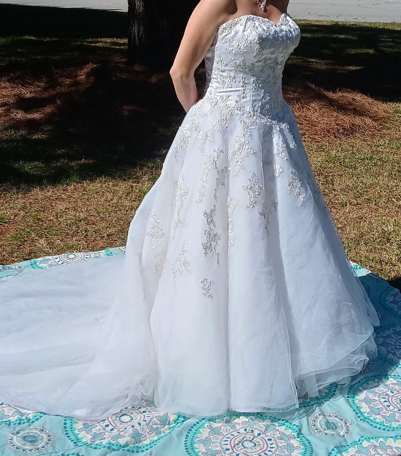 David's Bridal Wedding Dress. Bought but never worn. Beautiful - Thumbnail 8