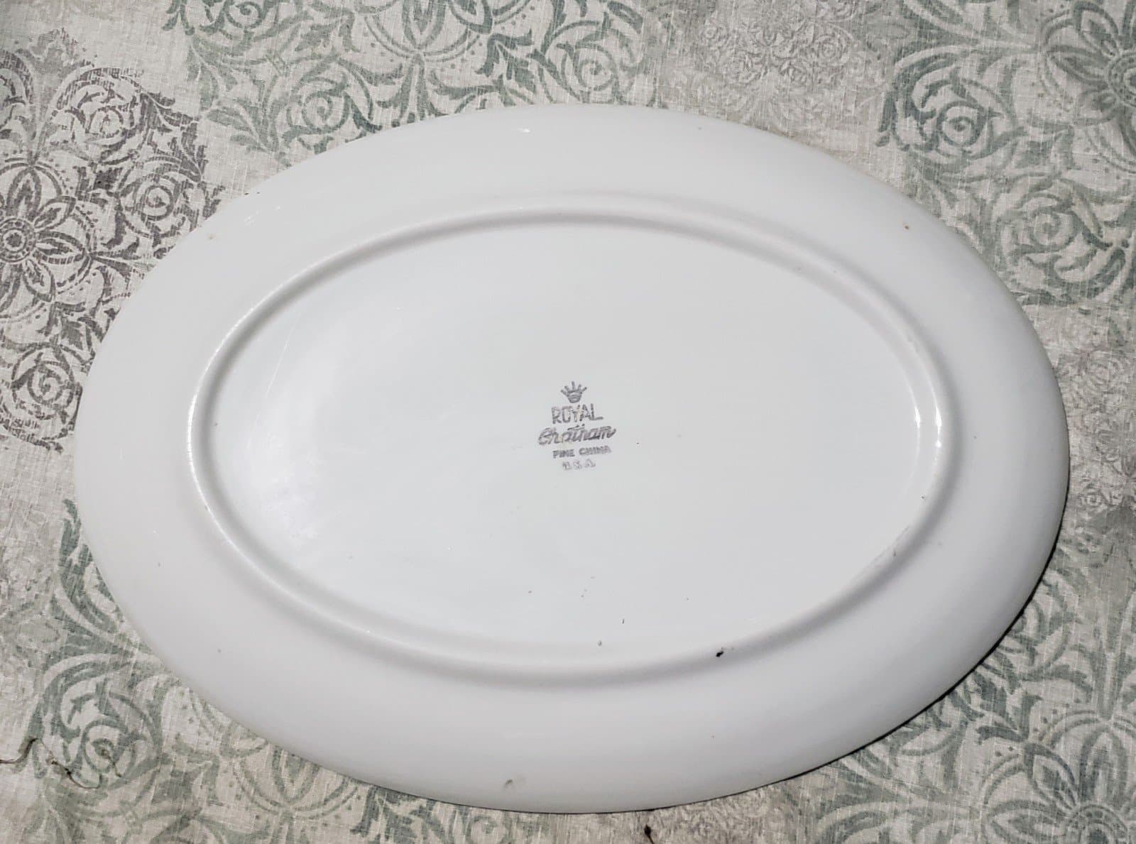 Vintage Thanksgiving Turkey Platter Royal Castle Fine China Hand painted Turkey - Thumbnail 2