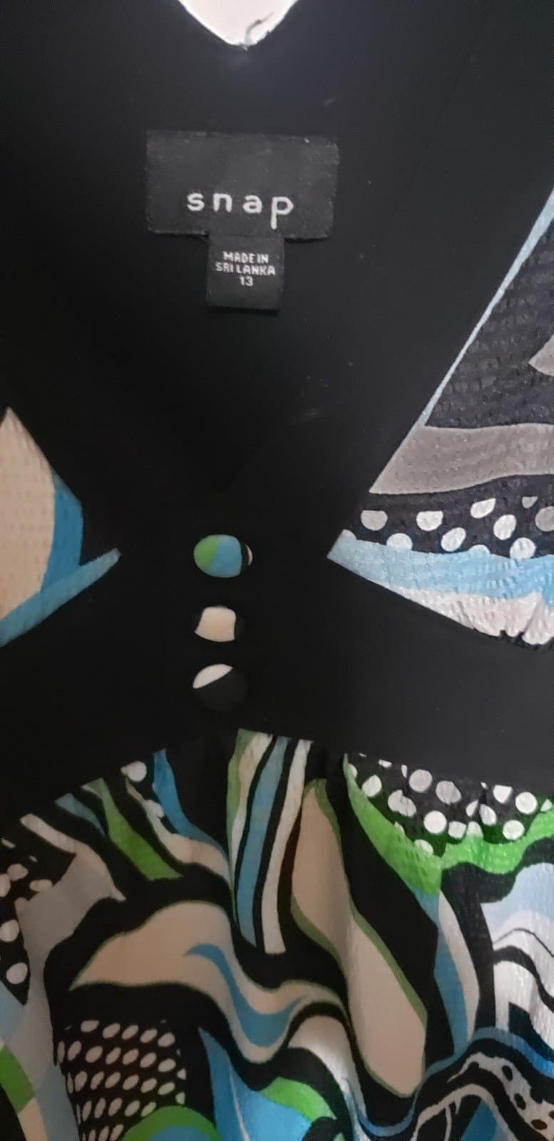 Snap Green & White Dress - Thumbnail 2