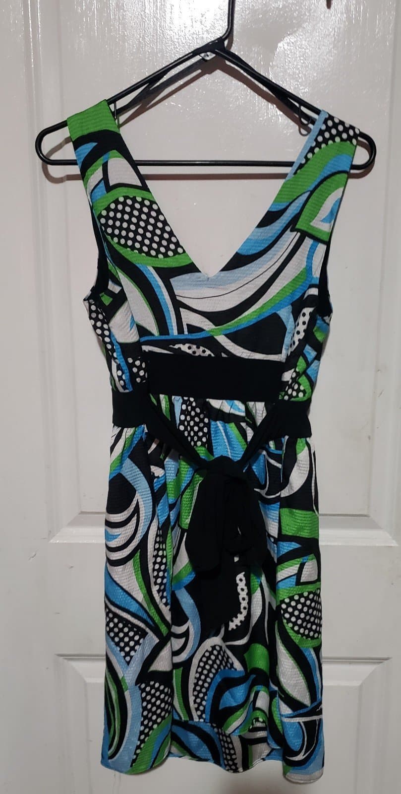 Snap Green & White Dress - Thumbnail 3