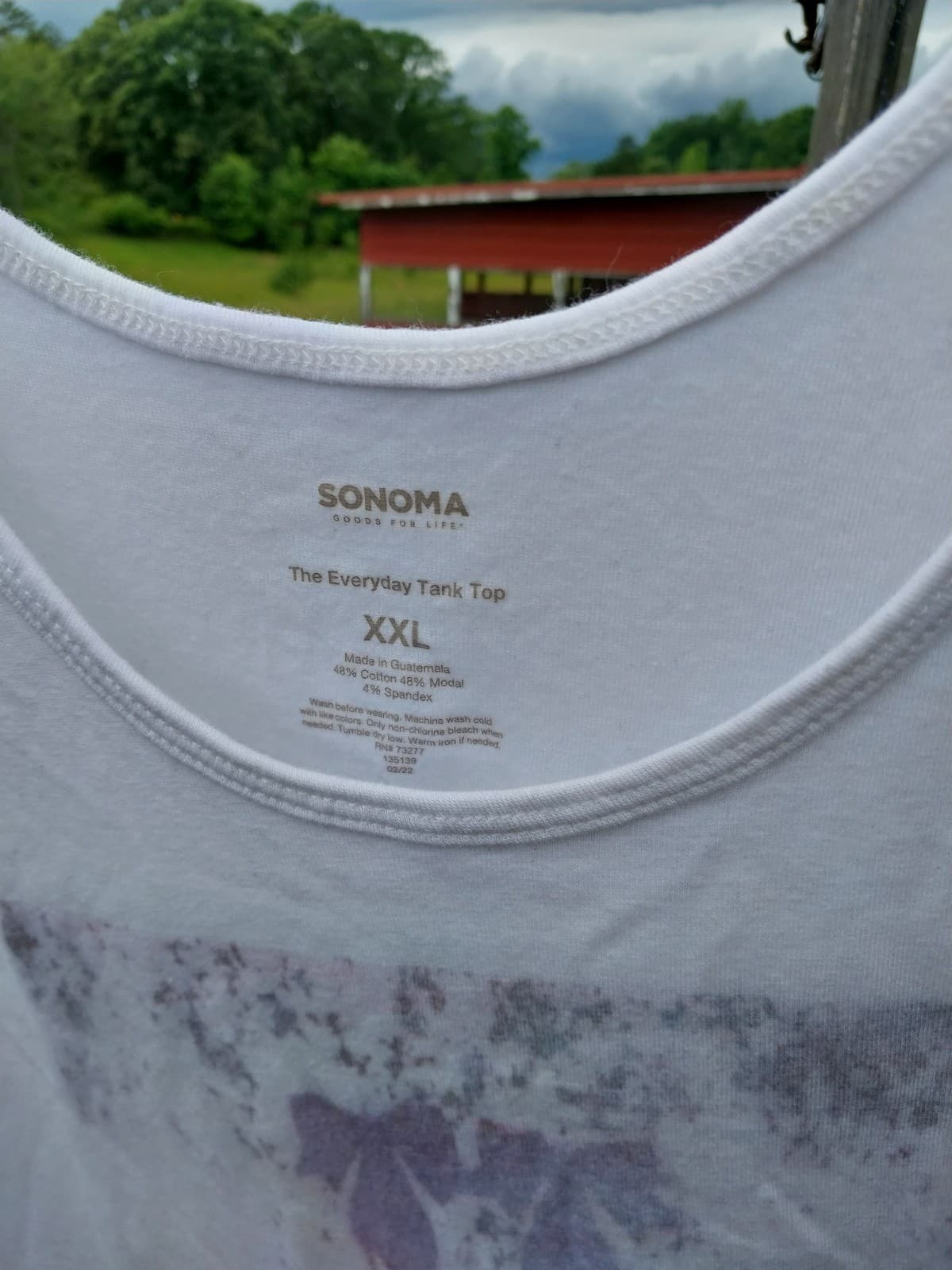 White tank top with brand names for the design - Thumbnail 2