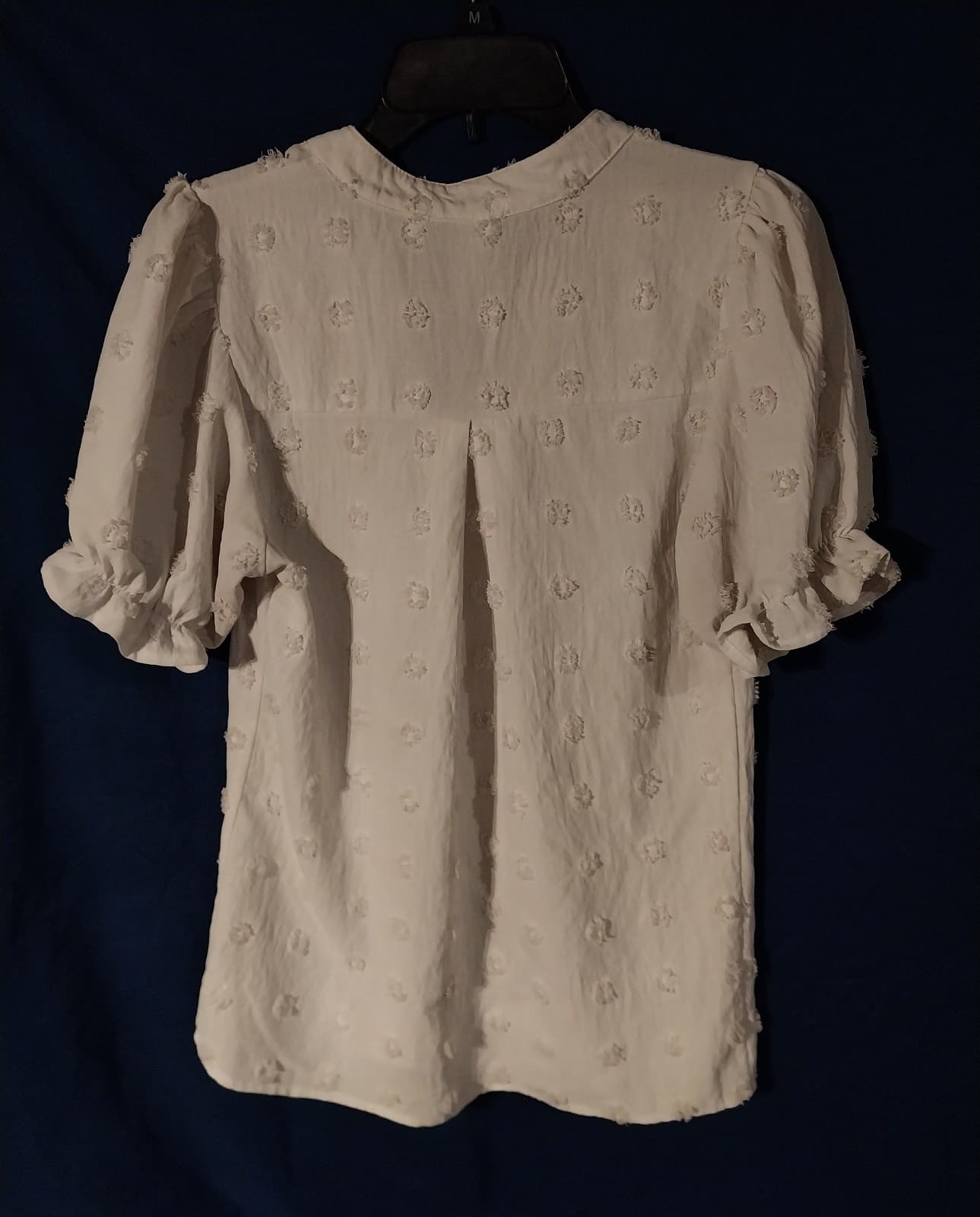 B Swiss Dot Puff Sleeve Top. Color White. Size Small - Thumbnail 4