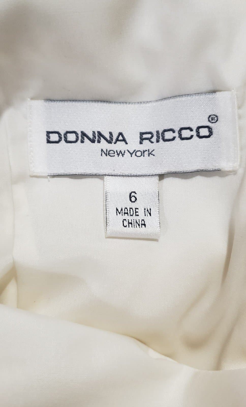 Donna Ricco Womens 6 White Faux Wrap Dress Sleeveless - Thumbnail 5