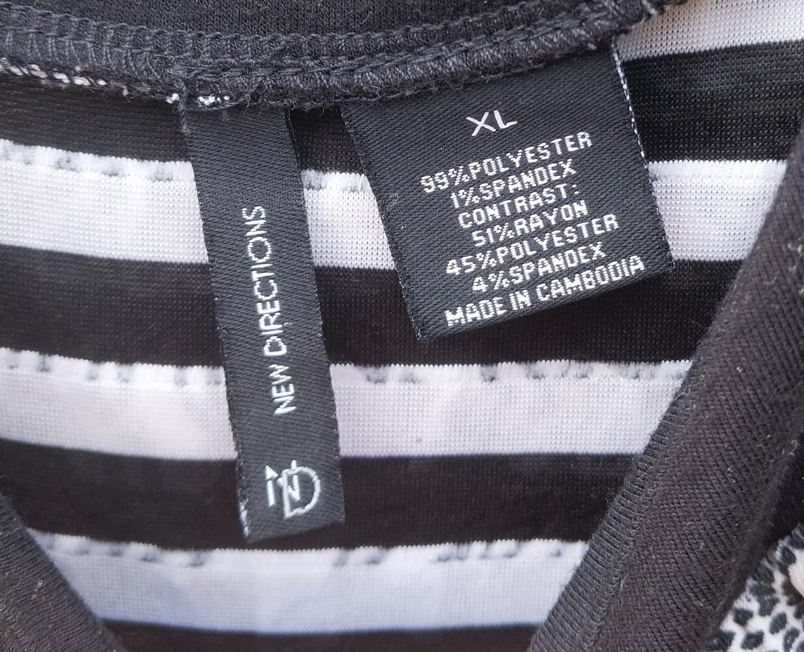 New Directions Sleeveless Bla& White Mini Dress. Size XL - Thumbnail 2