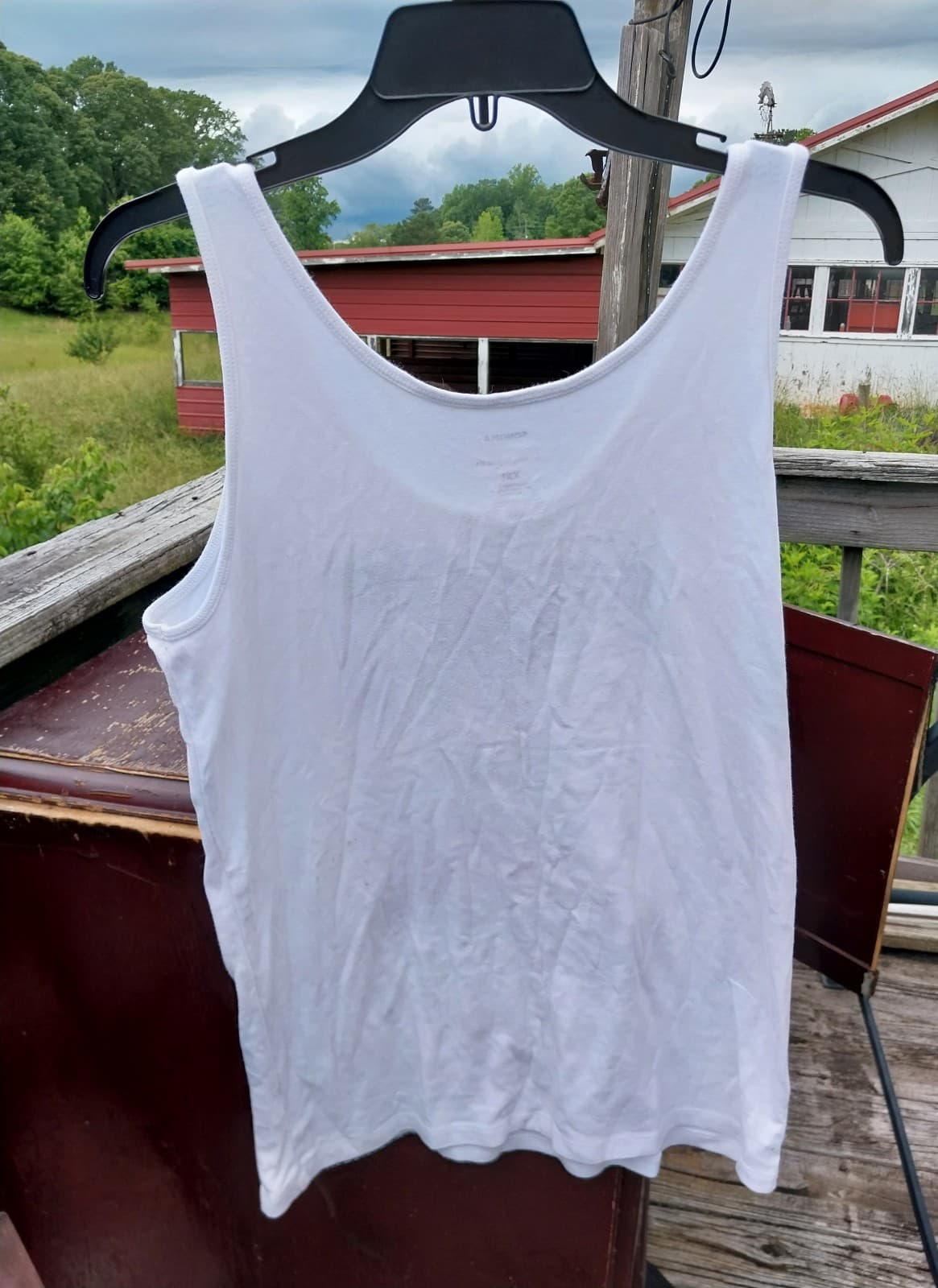 White tank top with brand names for the design - Thumbnail 3