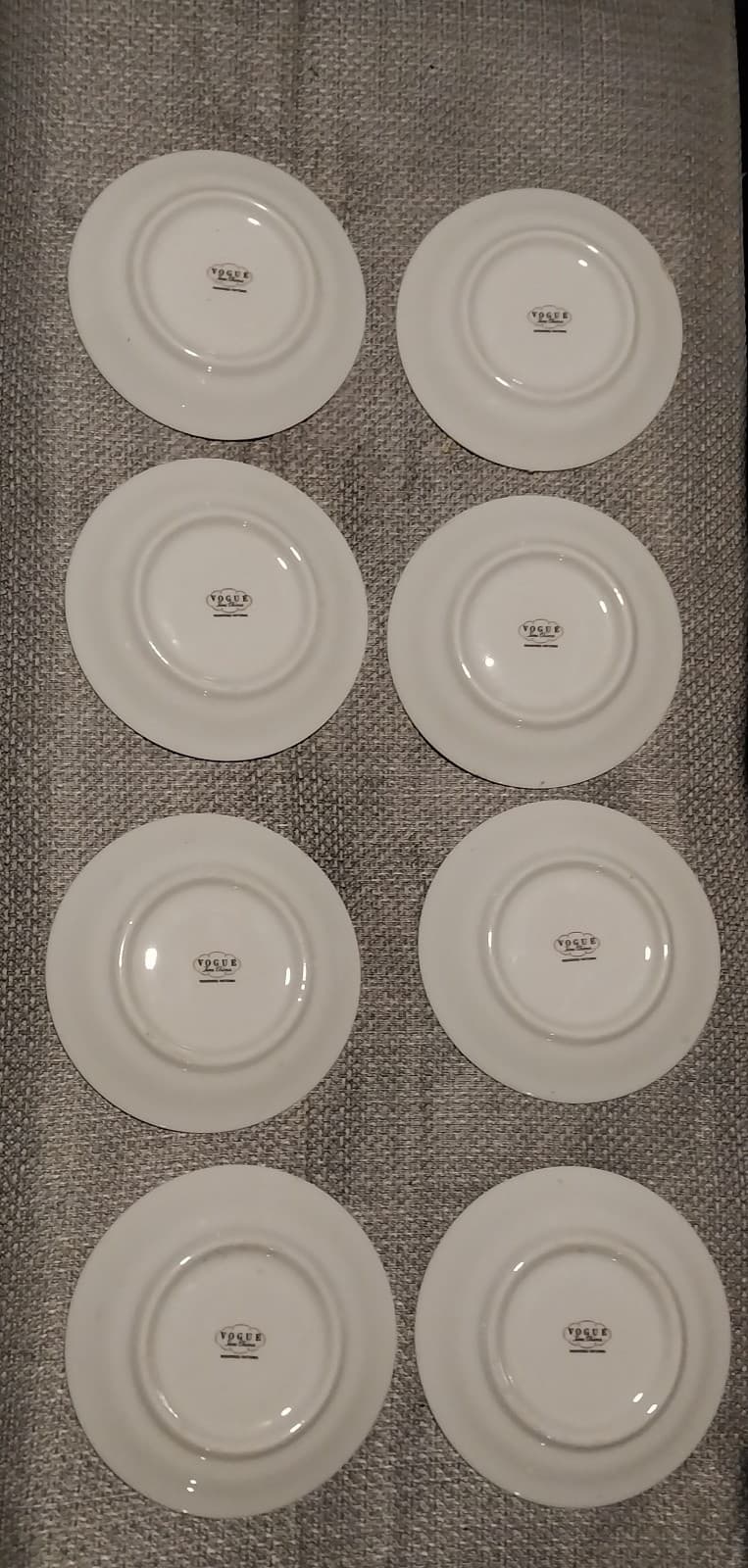 8 Royal Jackson Vogue Ceramic Fine China Saucers.Pink rose pattern & gold trim - Thumbnail 2