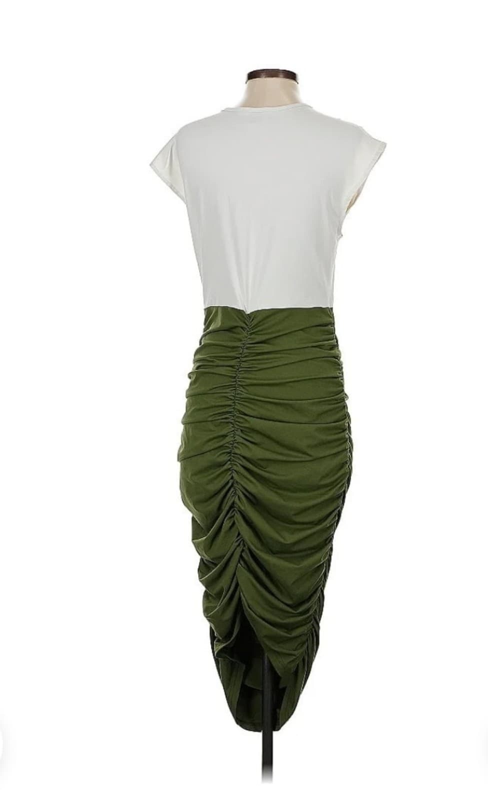 Shein Red & White Mesh Ruched Dress. Size Medium - Thumbnail 8