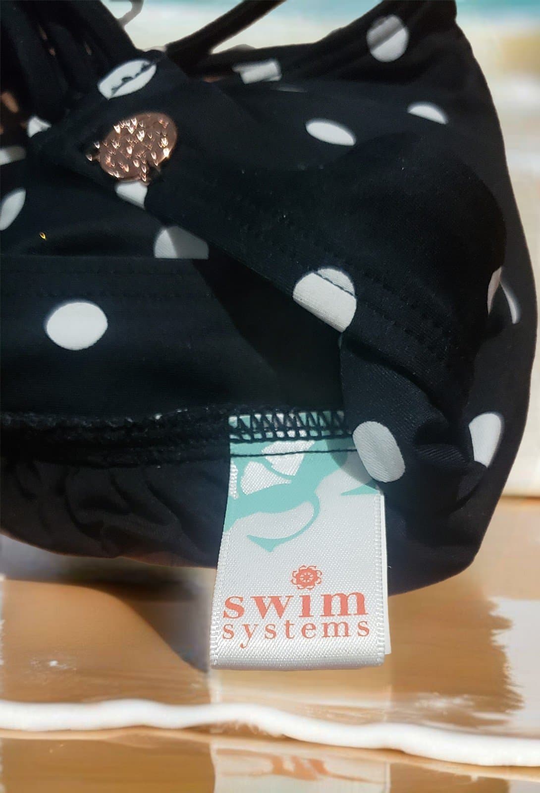 Polka dot black & white Bikini Top only - Thumbnail 3