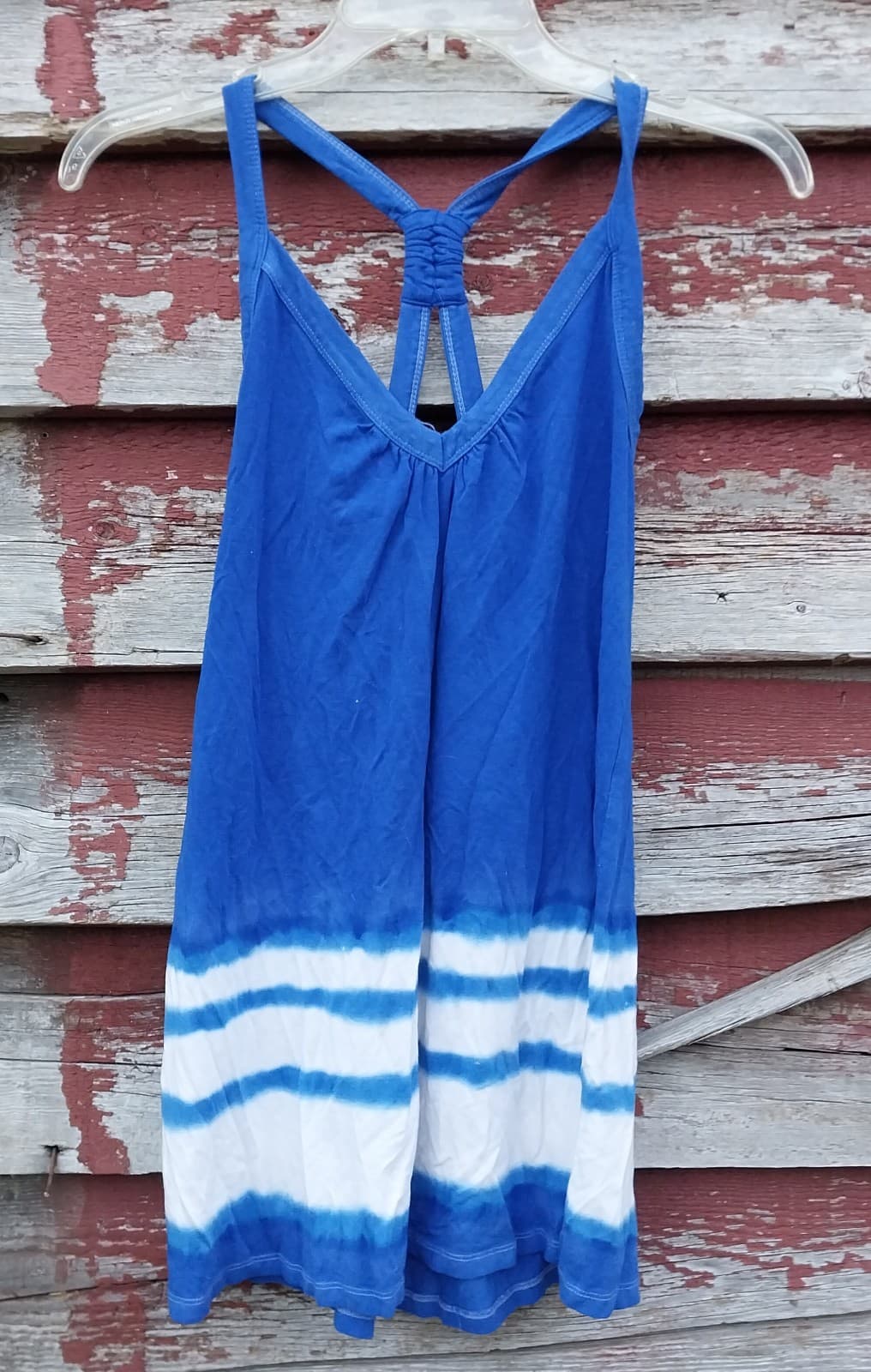 INC International Concepts Women's T-Strap Tank Top - Blue & White- Size S - Image 1
