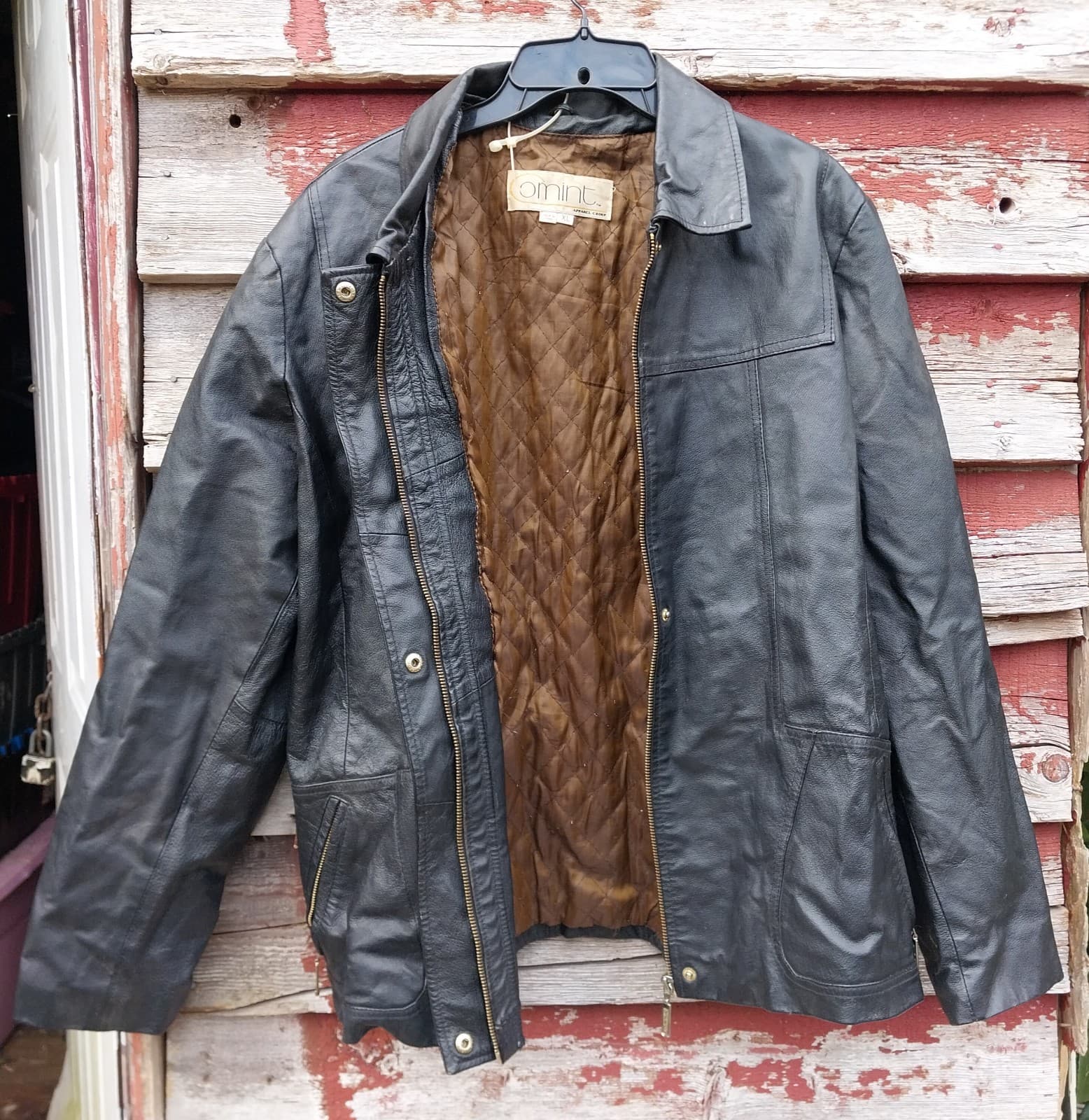 Vintage Black Leather Jacket Size XL - Thumbnail 4