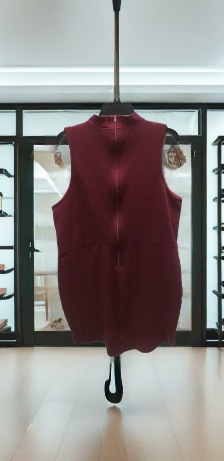 Charlotte Russe Faux Suede Bodycon Dress Women's 3X Small Burgundy Sleeveless - Thumbnail 2