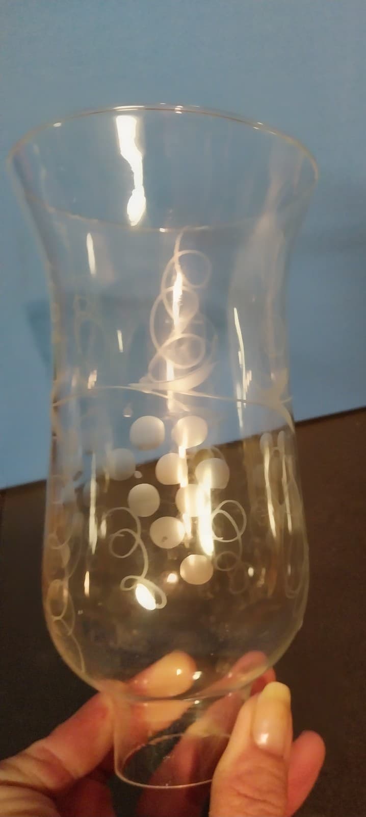 Vintage Open Top Floral Glass Shades 7.5" Tall X 1 5/8" Fitter - Thumbnail 2