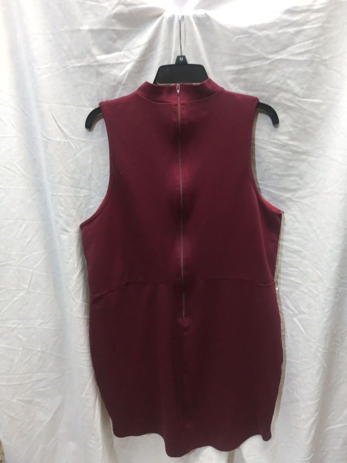 Charlotte Russe Faux Suede Bodycon Dress Women's 3X Small Burgundy Sleeveless - Thumbnail 5