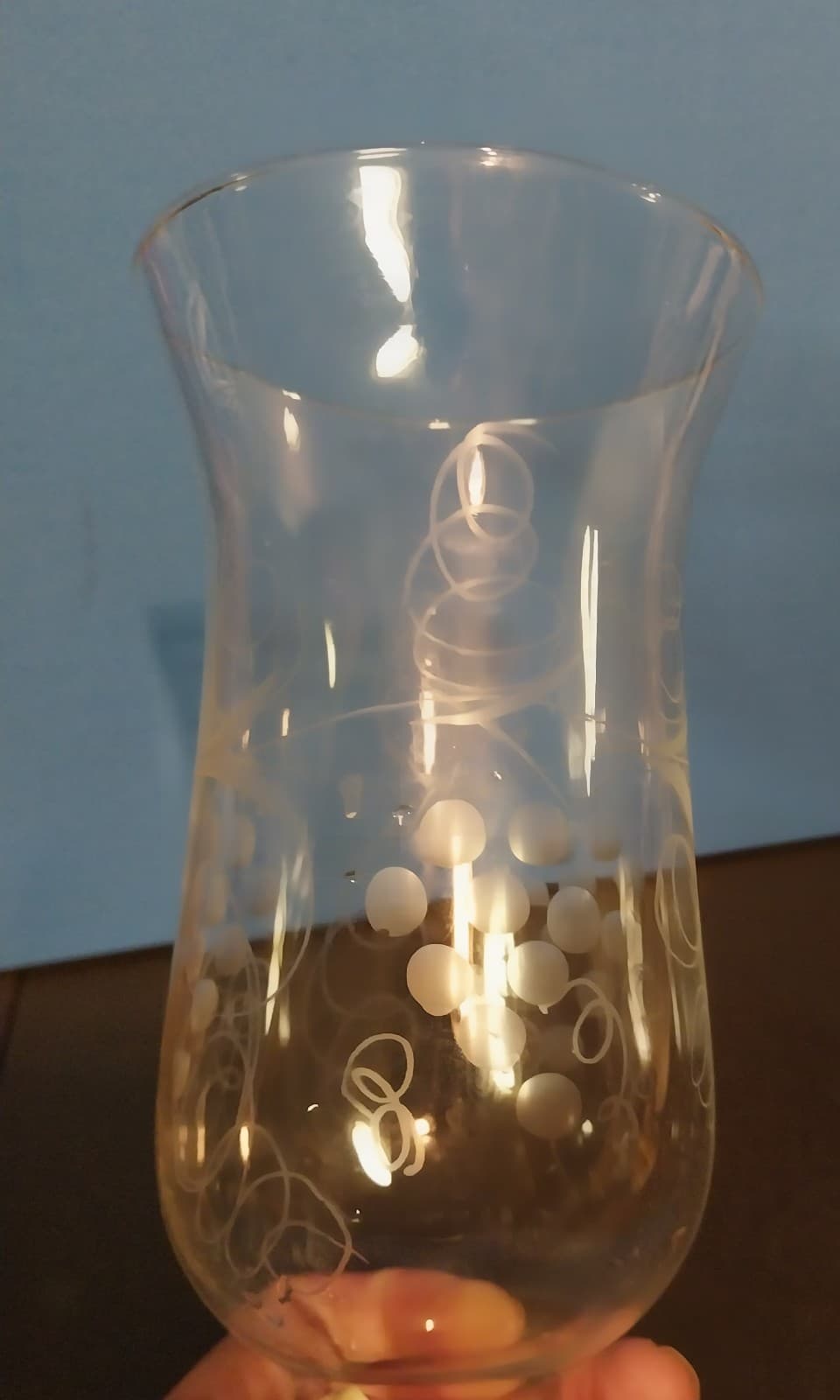 Vintage Open Top Floral Glass Shades 7.5" Tall X 1 5/8" Fitter - Image 1