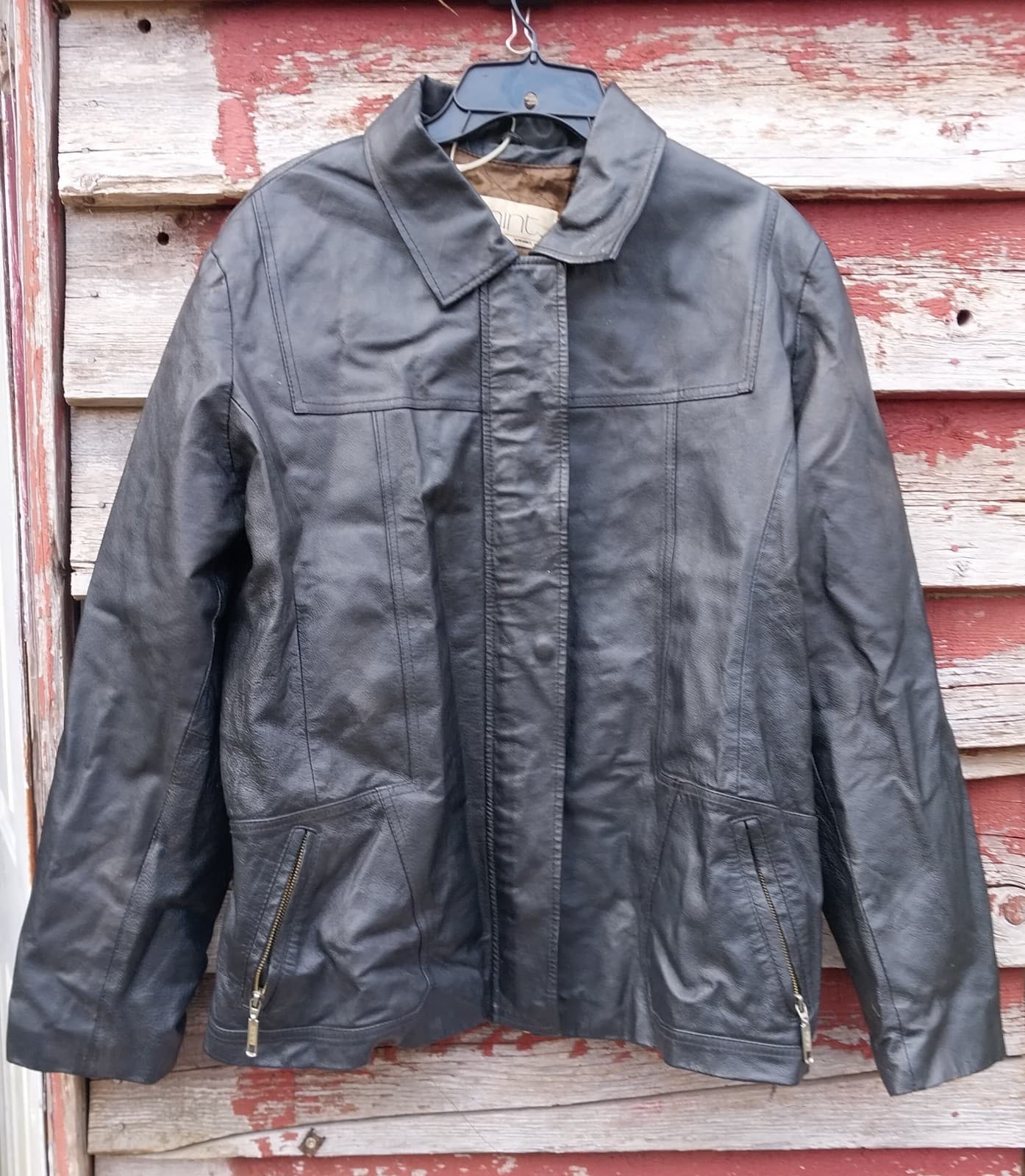 Vintage Black Leather Jacket Size XL - Image 1