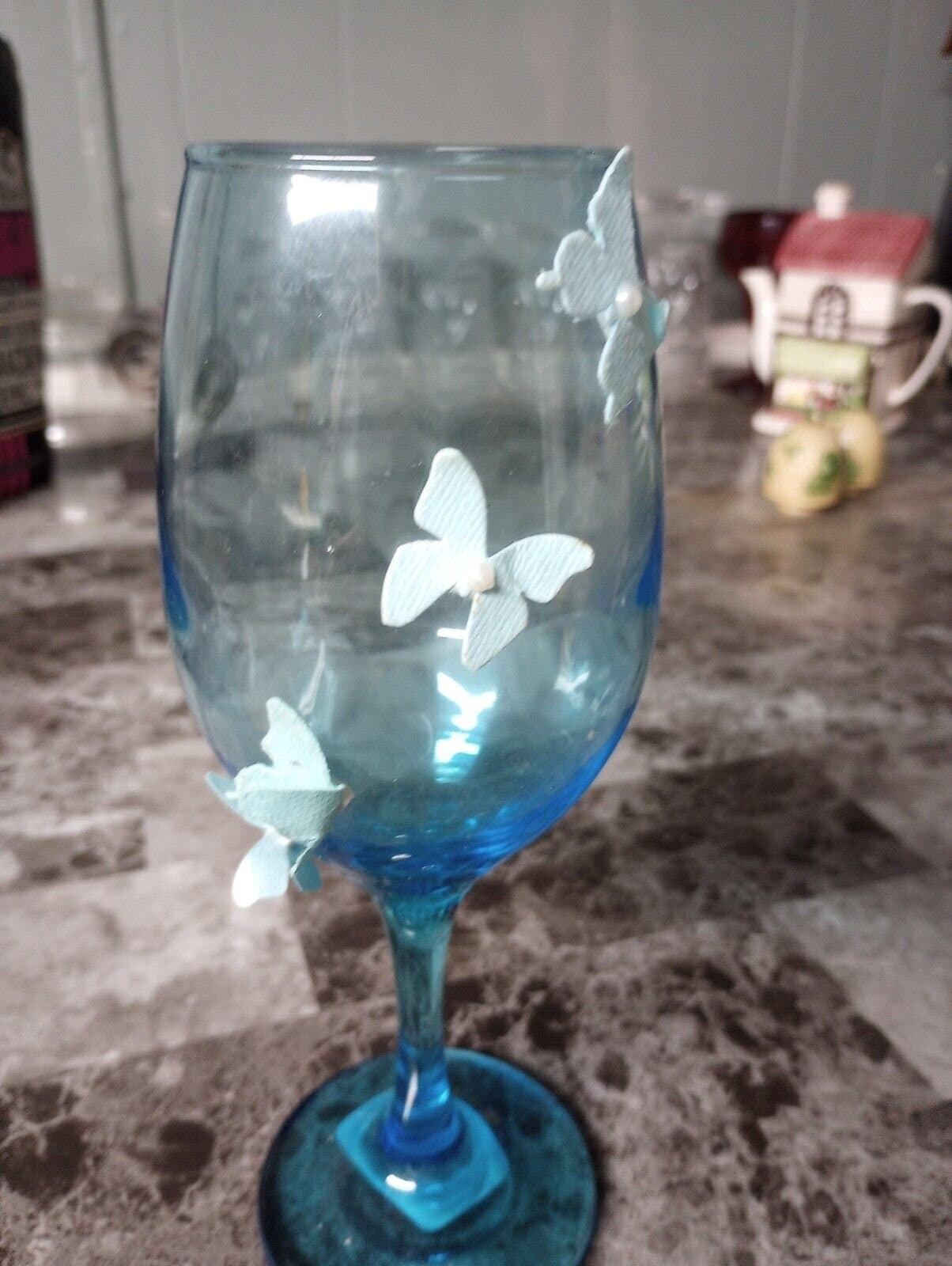 1 CRISTAR SKY BLUE OR TEAL 13 OZ RIOJA WINE WATER GOBLET GLASS GREAT CONDITION - Image 1