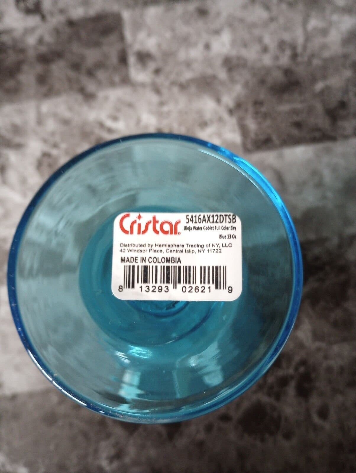 1 CRISTAR SKY BLUE OR TEAL 13 OZ RIOJA WINE WATER GOBLET GLASS GREAT CONDITION - Thumbnail 2